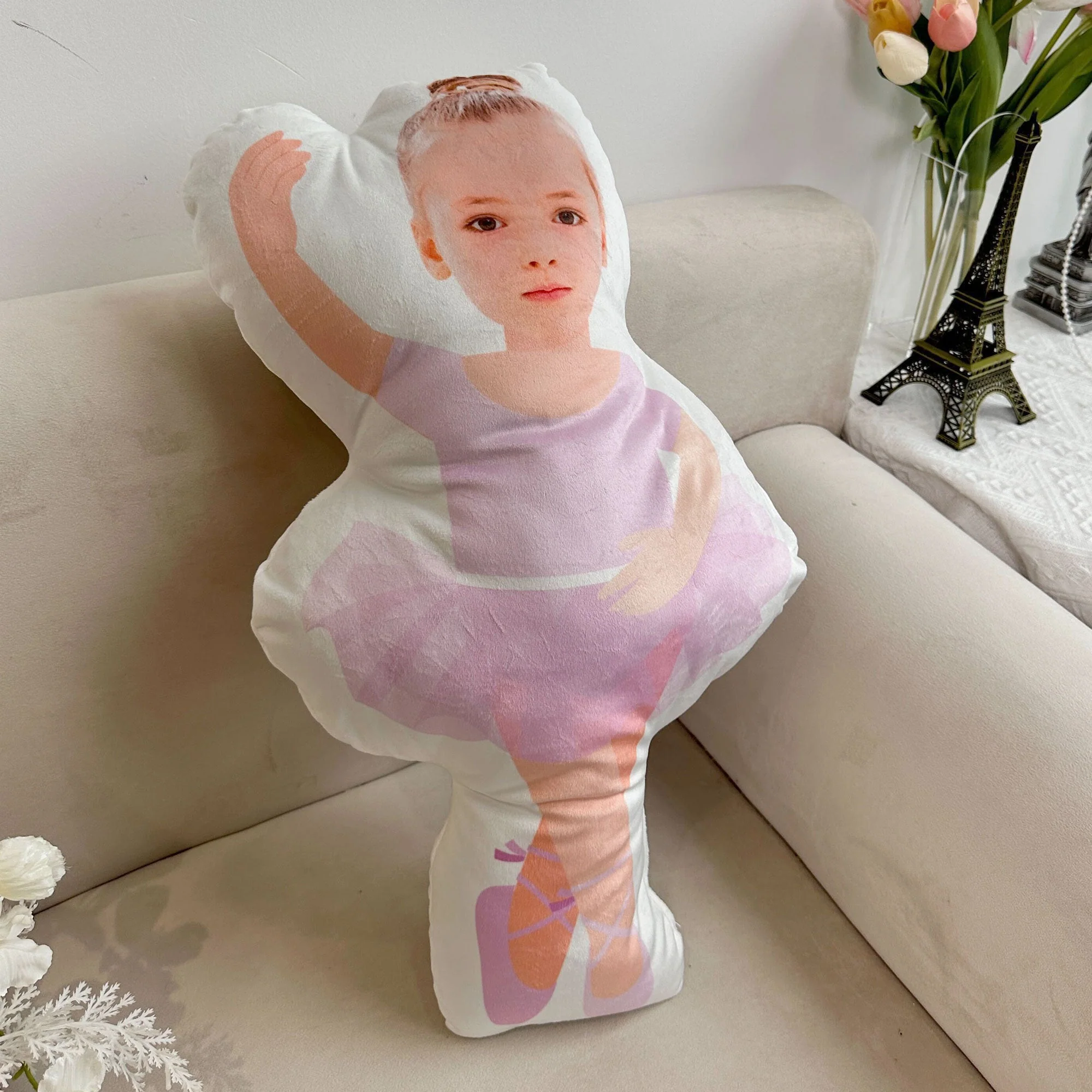 Cute Little Ballerina - Personalized Photo Custom Shaped Pillow - Image 2