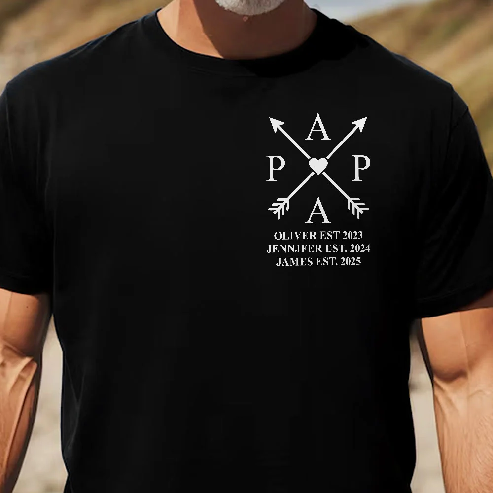 Dad, Daddy, Papa Edition Custom With Kids Name & Years Of Birth - Personalized Shirt - Image 2