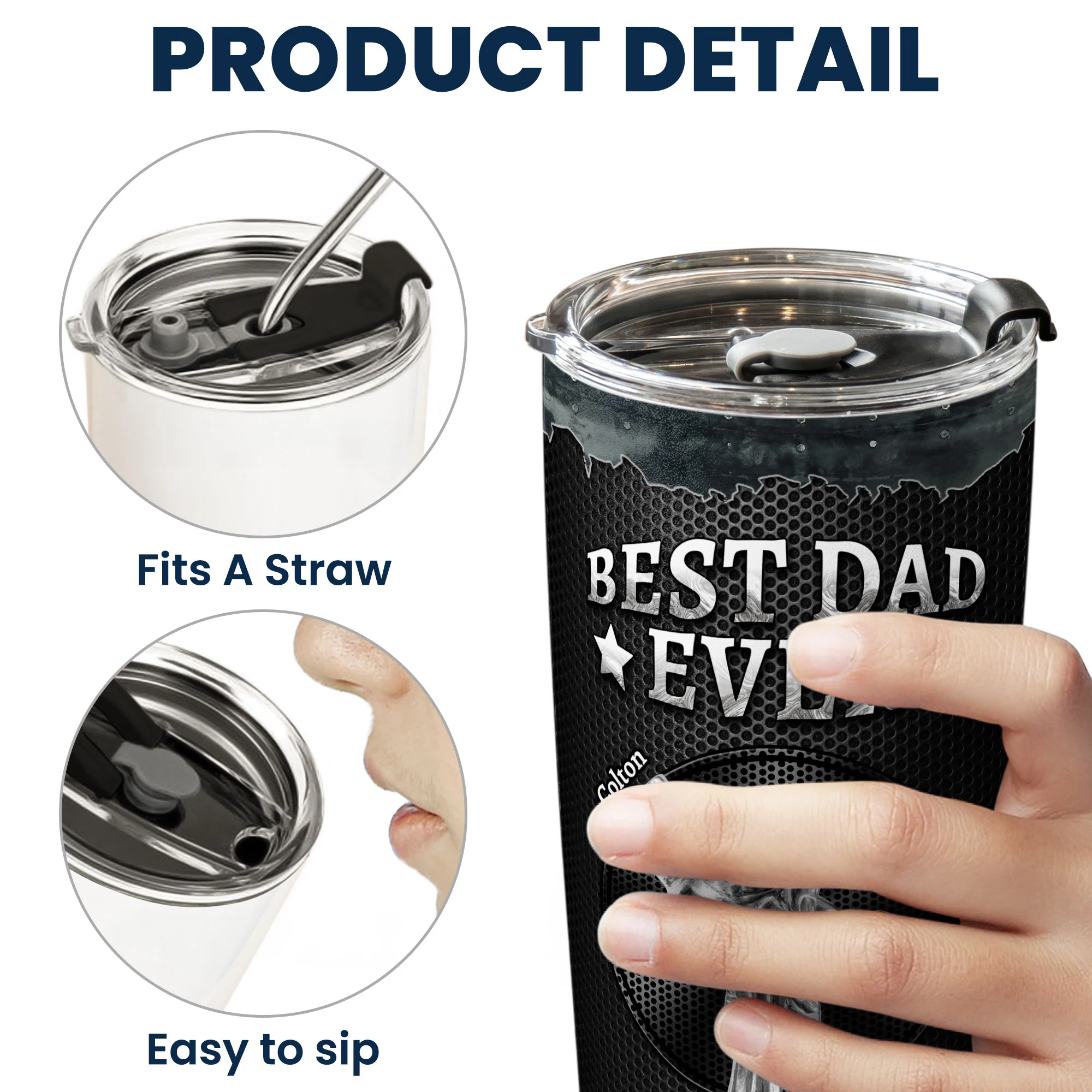 Dad Fist Bump Metal Art - Personalized Tumbler - Image 6