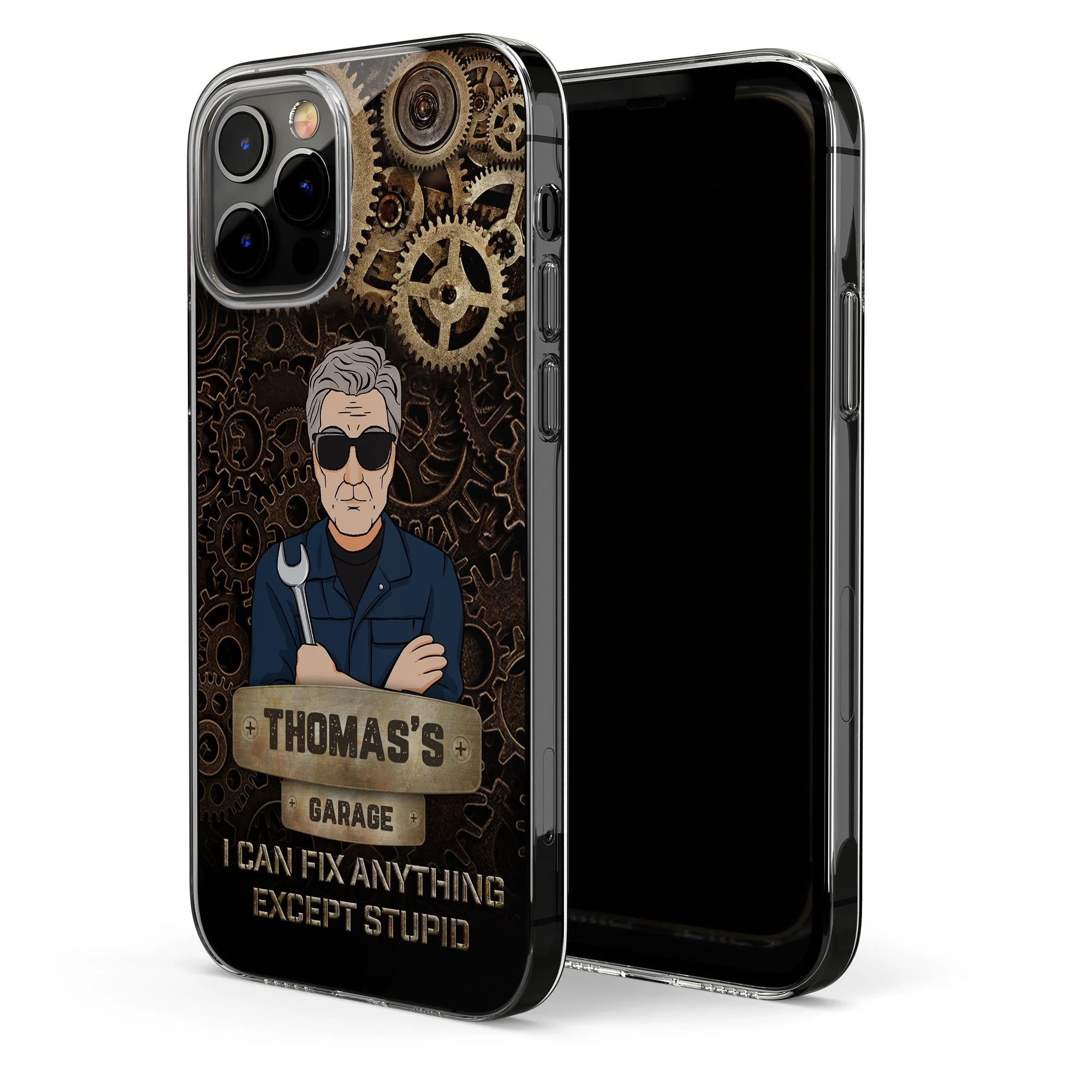 Dad's Garage - Personalized Clear Phone Case - Image 3