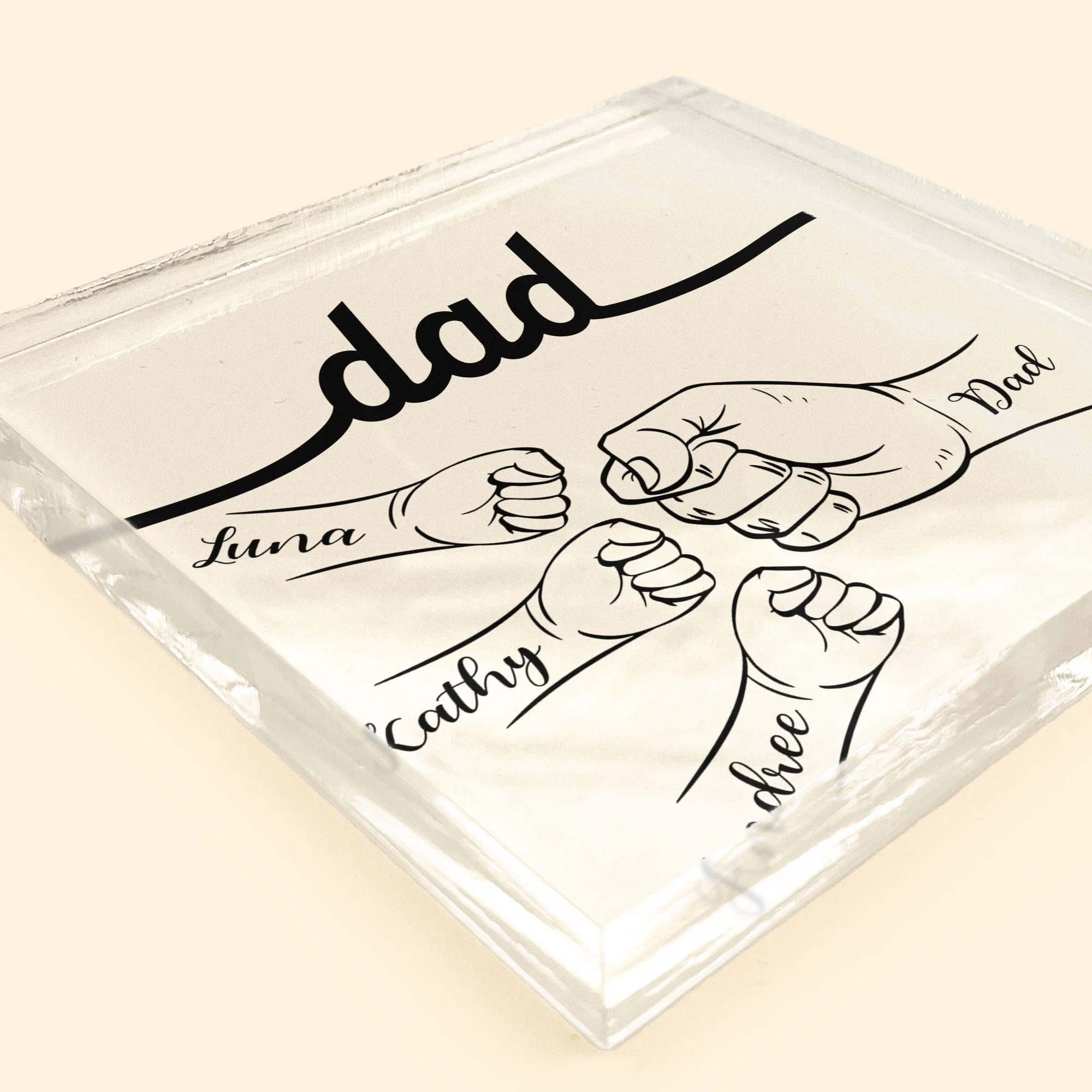 Dad Hand Bumps - Personalized Acrylic Plaque - Image 4