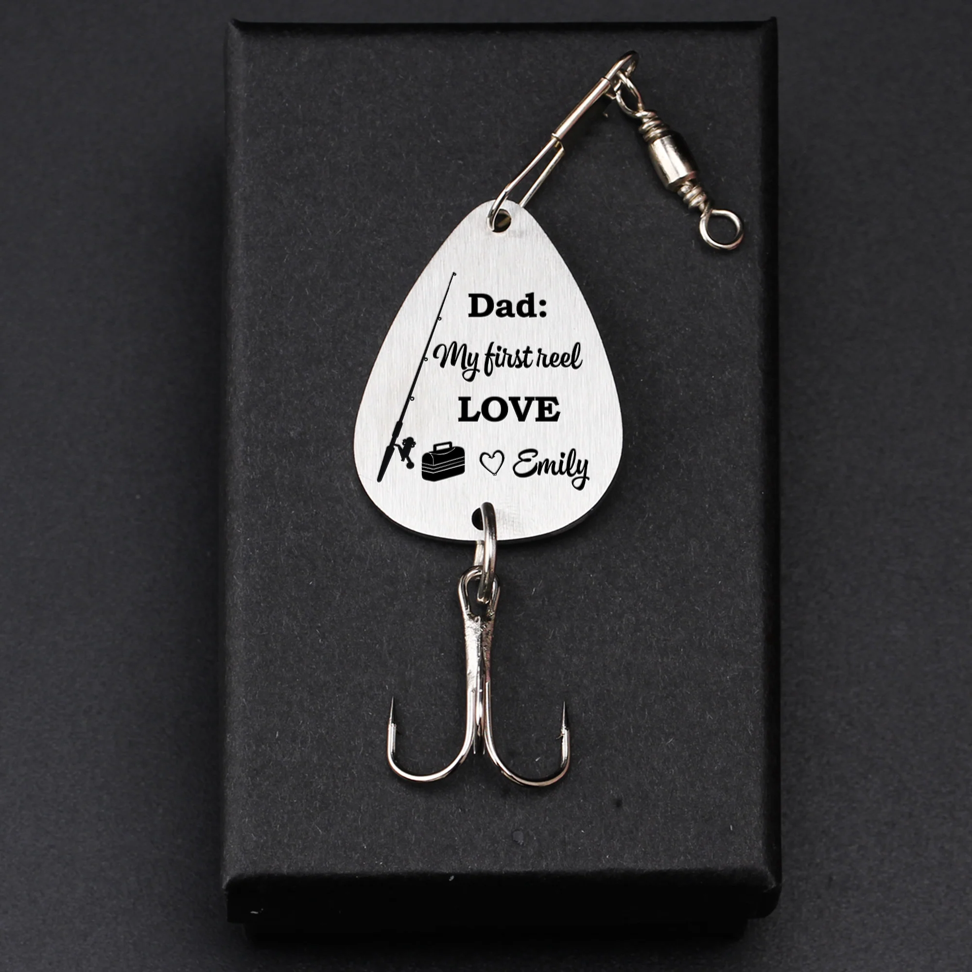 Dad, My First Reel Love - Personalized Fishing Lure Keychain - Image 4