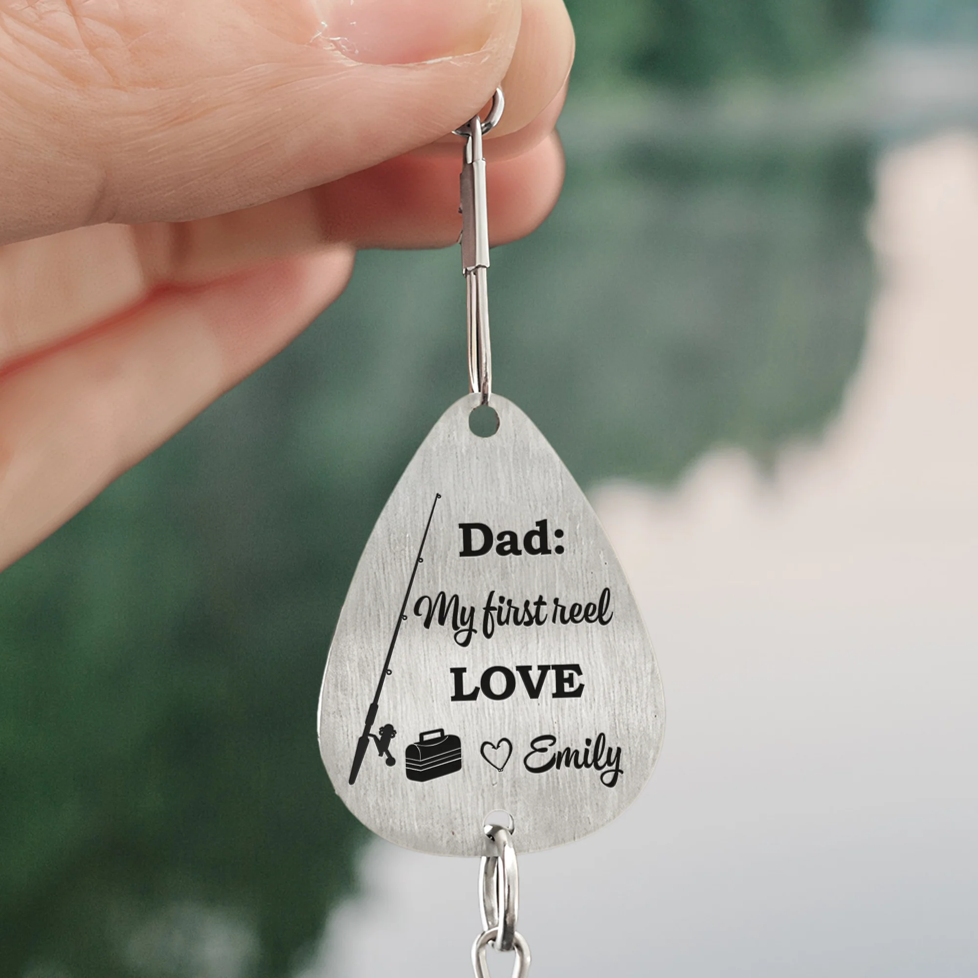 Dad, My First Reel Love - Personalized Fishing Lure Keychain - Image 5