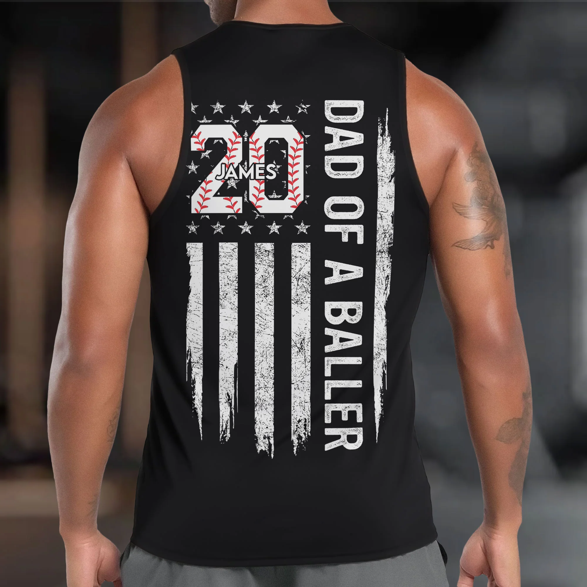 Dad Of Ballers Custom Sports - Custom Tank Top For Men - Image 3
