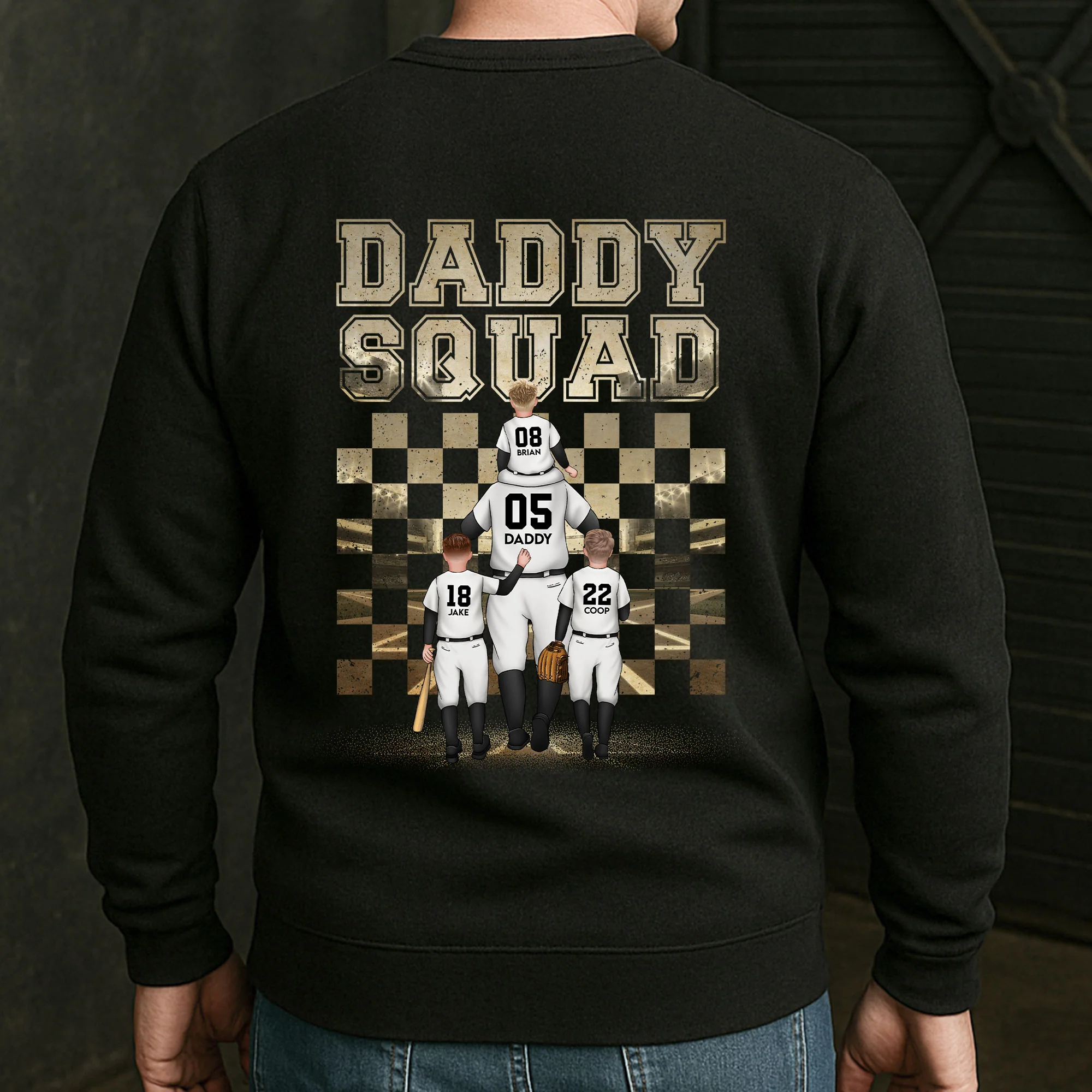 Dad Squad For Baseball Player - Personalized Back Printed Shirt - Image 4