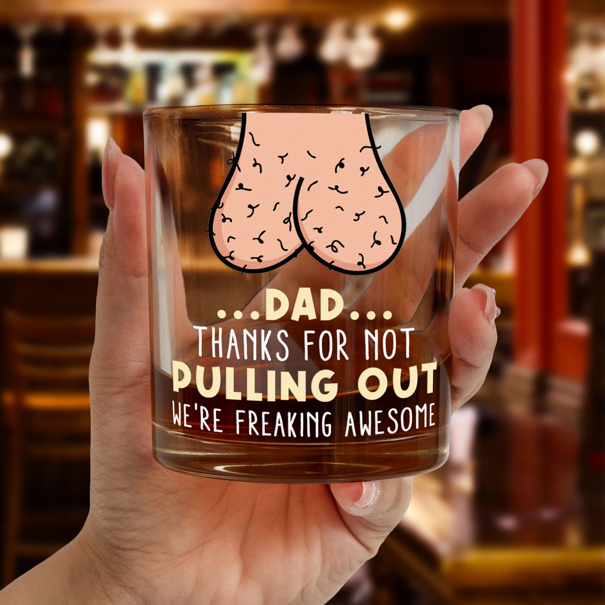 Dad...Thanks For Not Pulling Out - Personalized Whiskey Glass - Image 2
