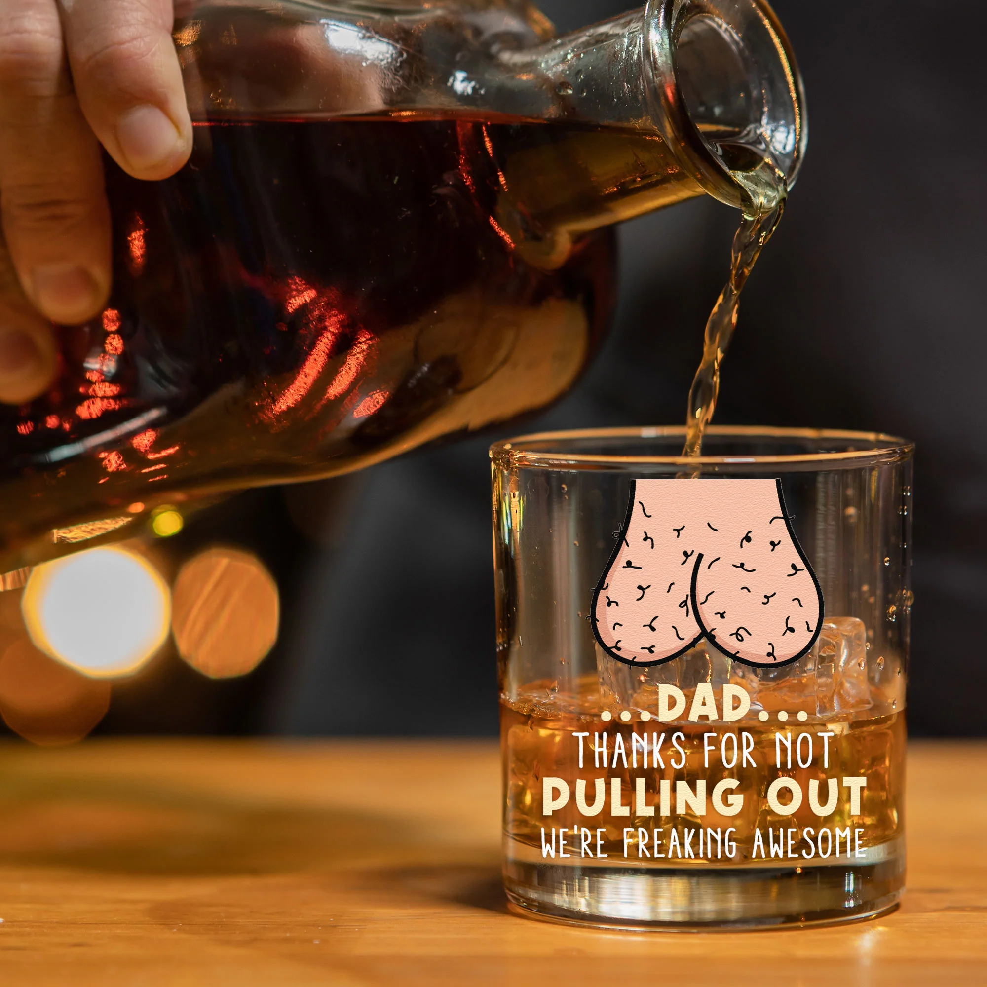 Dad...Thanks For Not Pulling Out - Personalized Whiskey Glass - Image 3