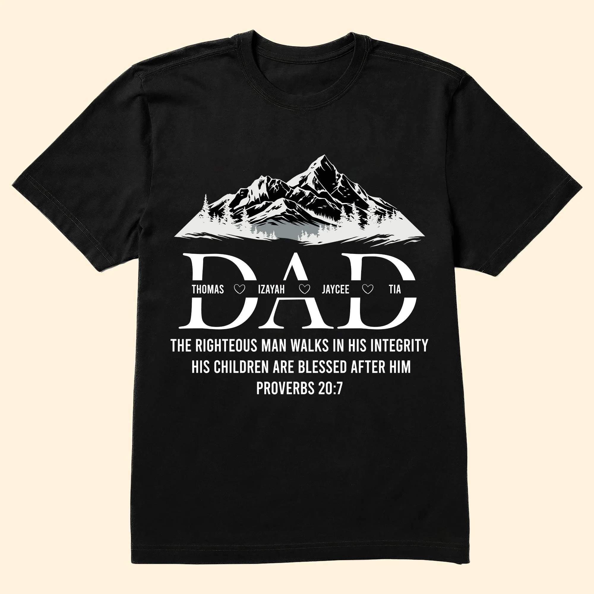 Dad,The Righteous Man Walks In His Integrity - Personalized Shirt - Image 2