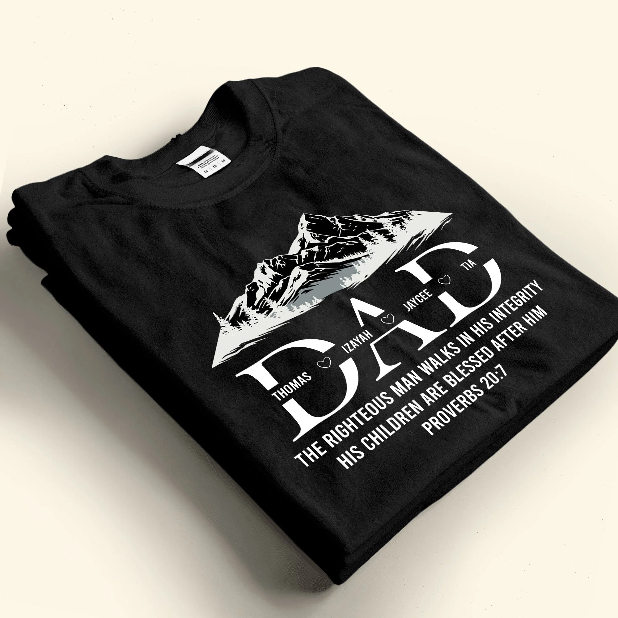 Dad,The Righteous Man Walks In His Integrity - Personalized Shirt - Image 3