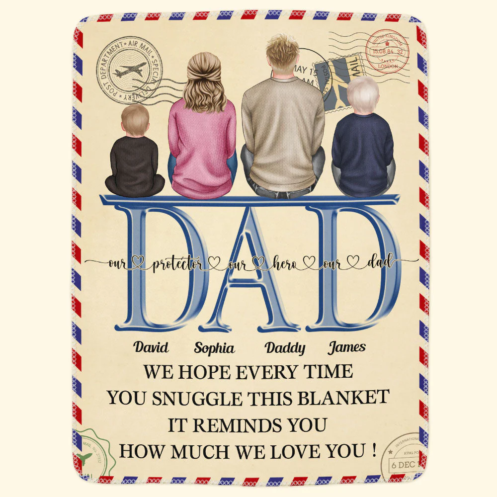 Dad, This Blanket Reminds How Much We Love You - Personalized Blanket - Image 3