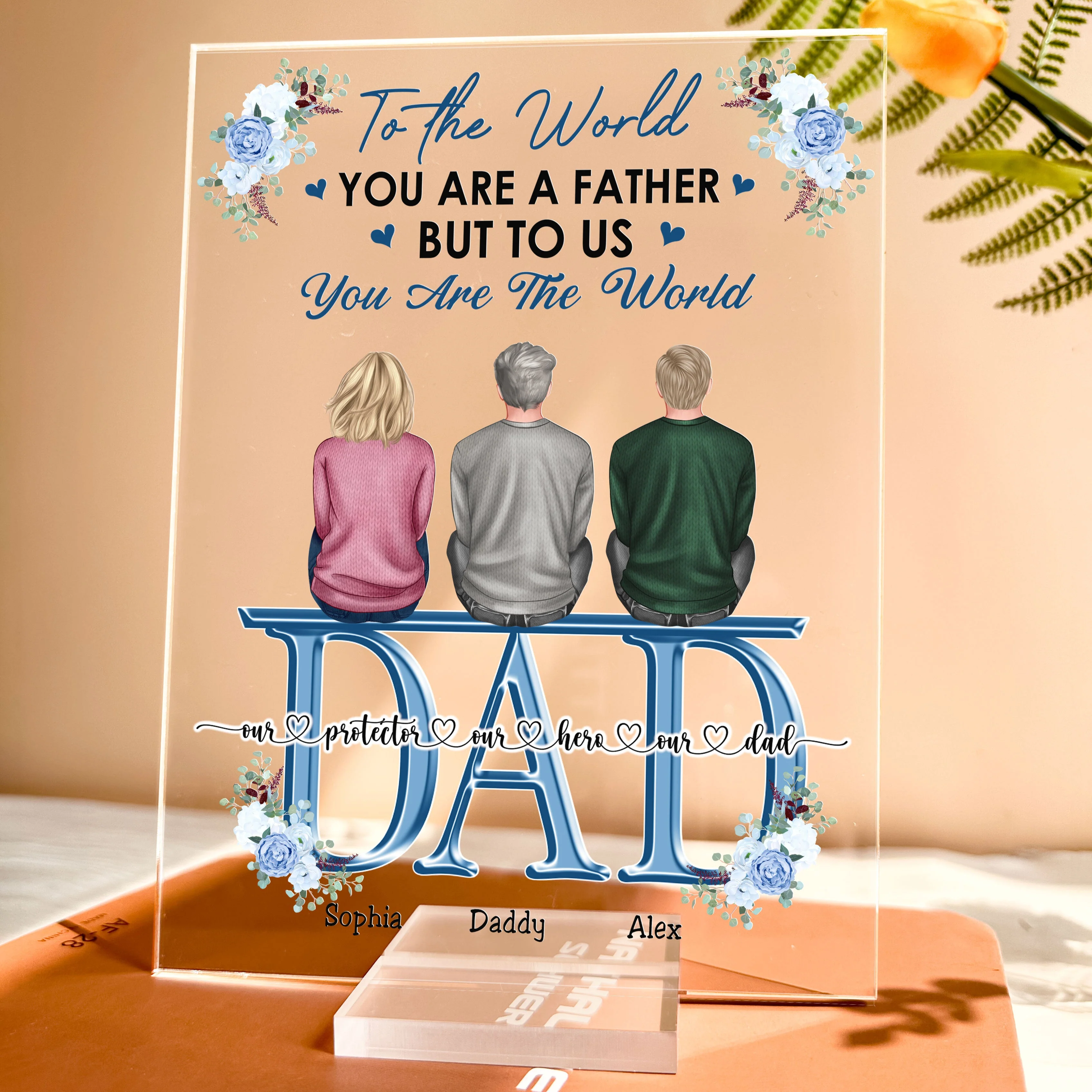 Dad We Love You - Personalized Acrylic Plaque - Image 2