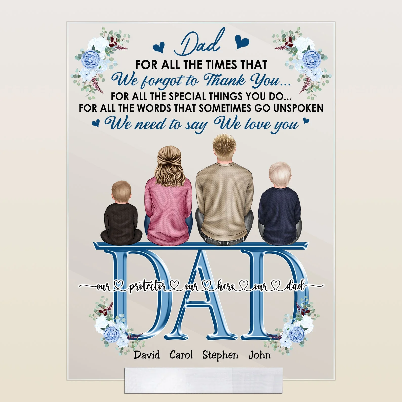 Dad We Love You - Personalized Acrylic Plaque - Image 4