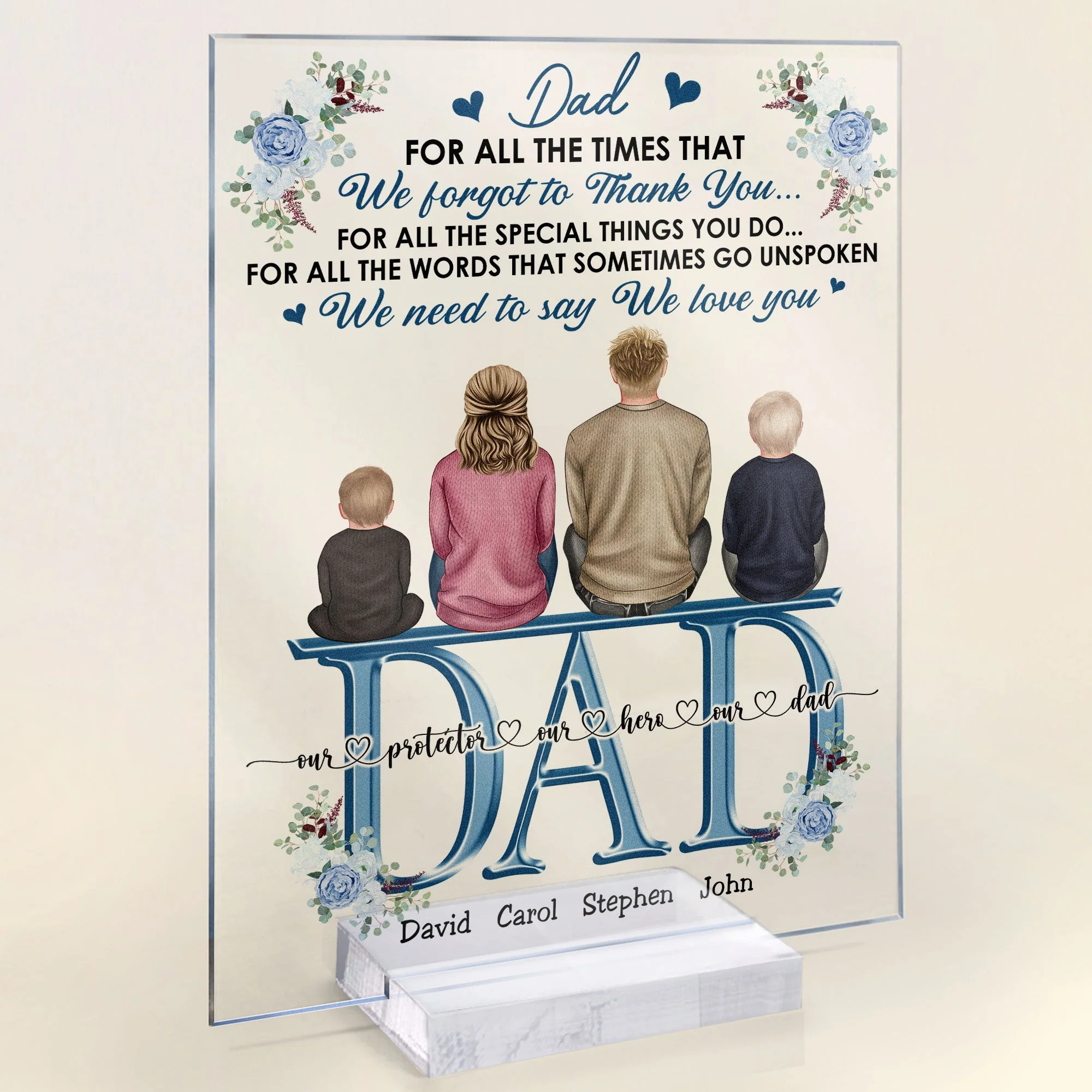 Dad We Love You - Personalized Acrylic Plaque - Image 5
