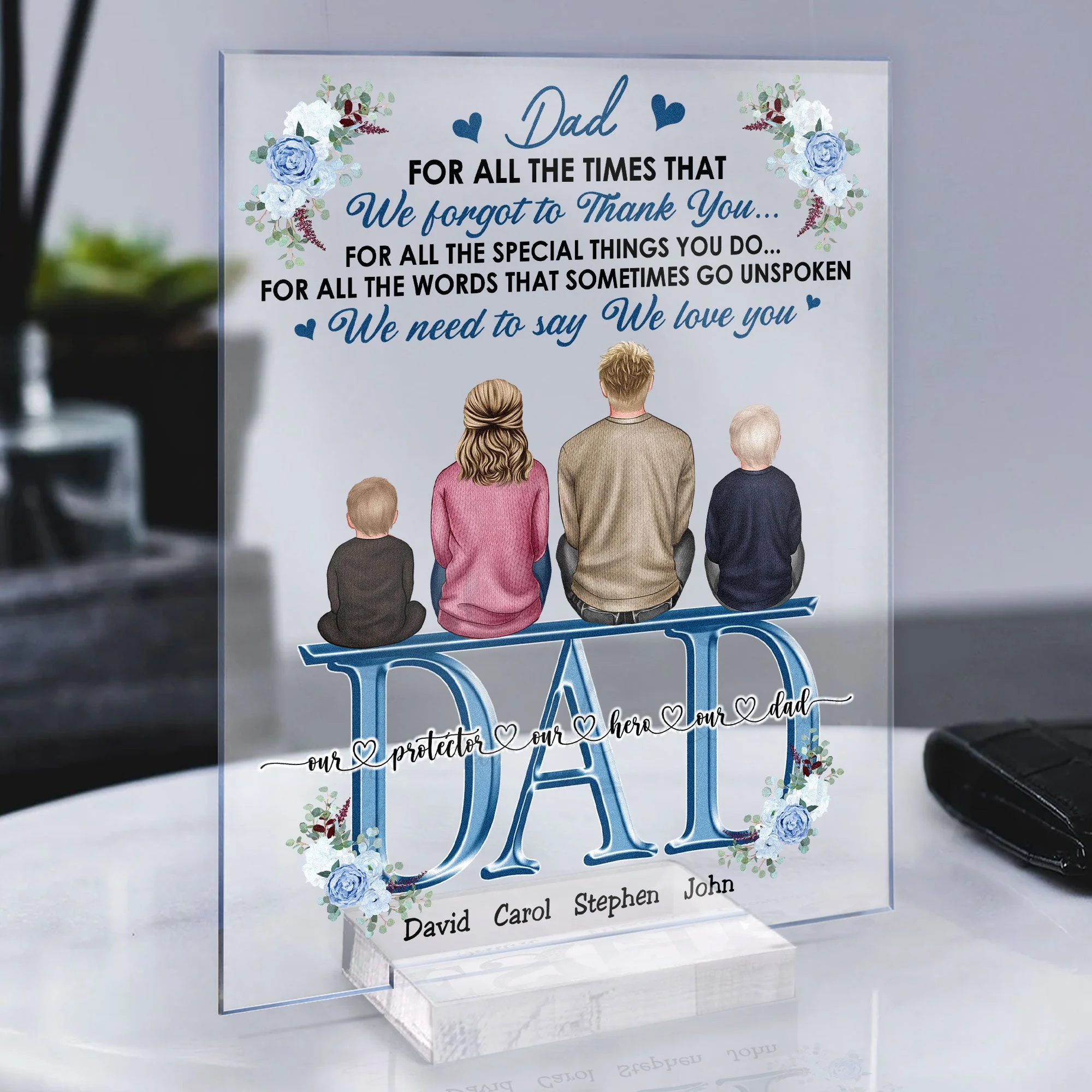 Dad We Love You - Personalized Acrylic Plaque - Image 7