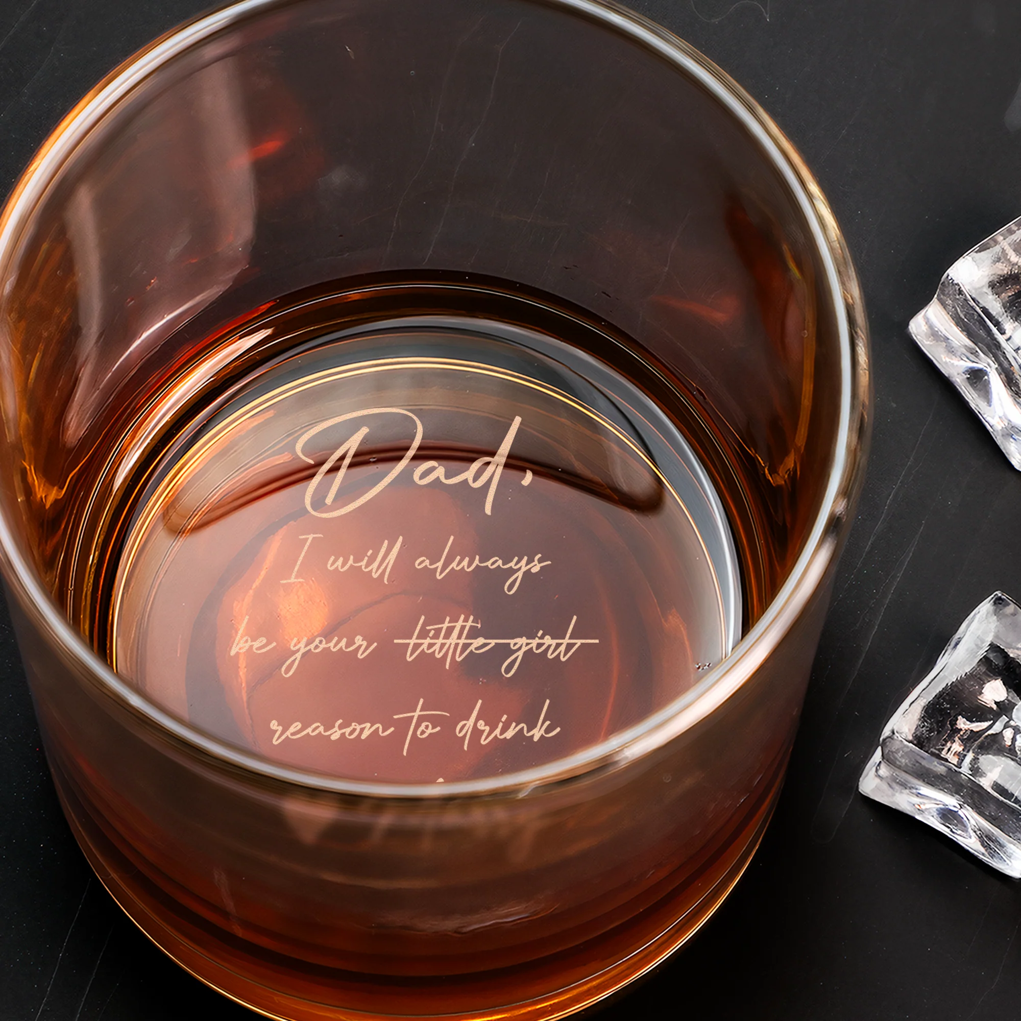 Dad, We Will Always Be Your Reasons To Drink - Personalized Engraved Whiskey Glass - Image 3