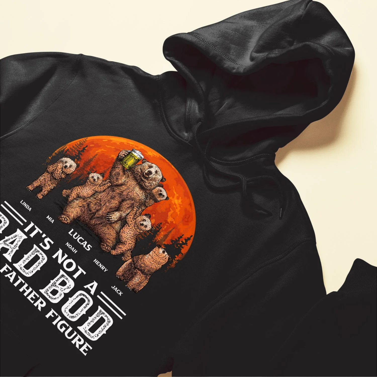 Daddy Bear It's Not A Dad Bod Red Moon Vintage - Personalized Shirt - Image 6