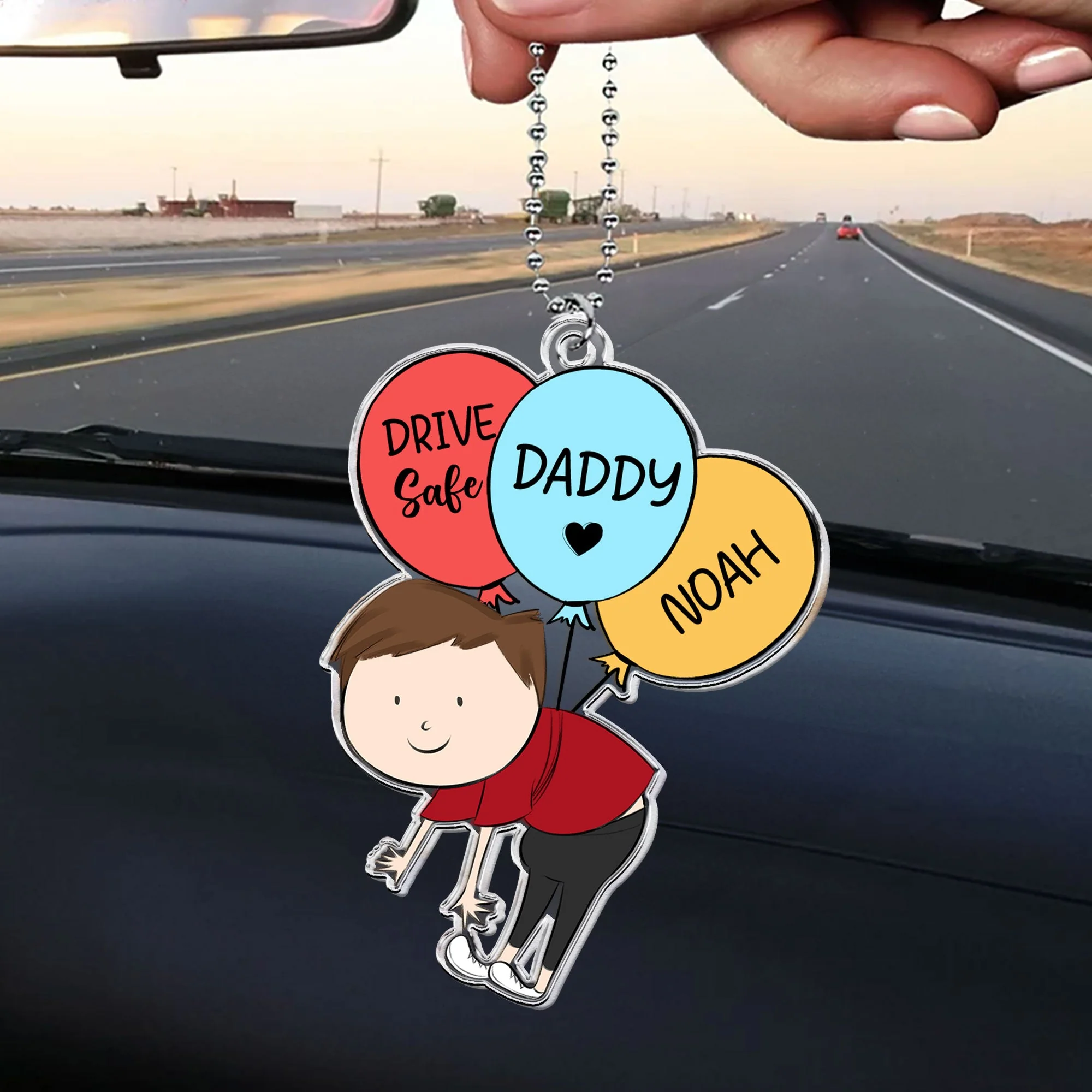 Daddy, Drive Safe - Personalized Rear View Mirror Accessory - Image 5