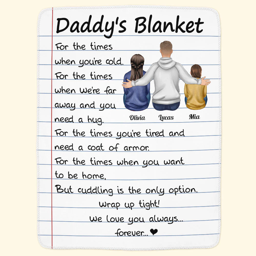 Daddy's Blanket - Personalized Dad Blanket - Image 3