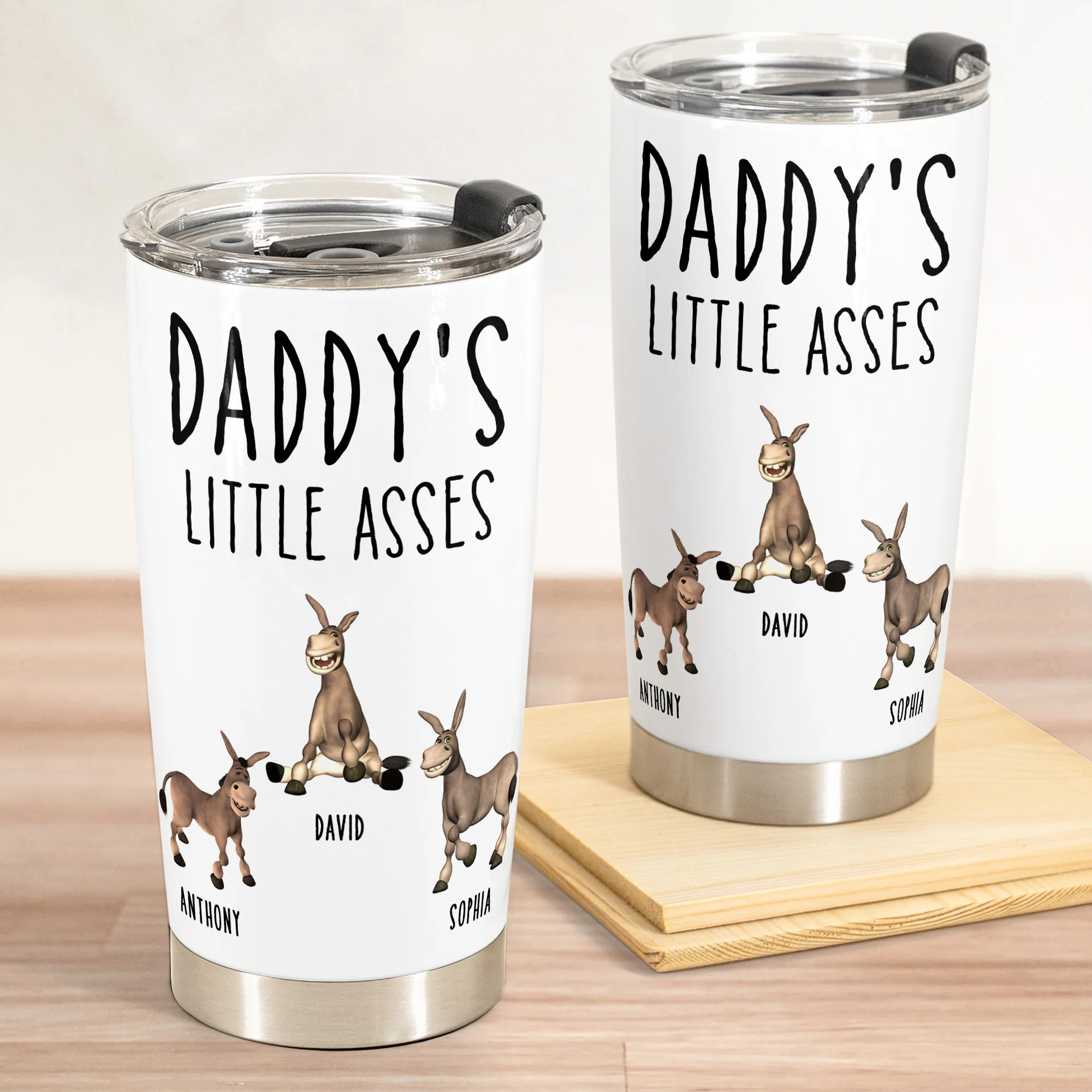 Daddy's Little Asses - Custom Title - Gifts For Mommy, Dad, Papa - Personalized Tumbler Cup - Image 2