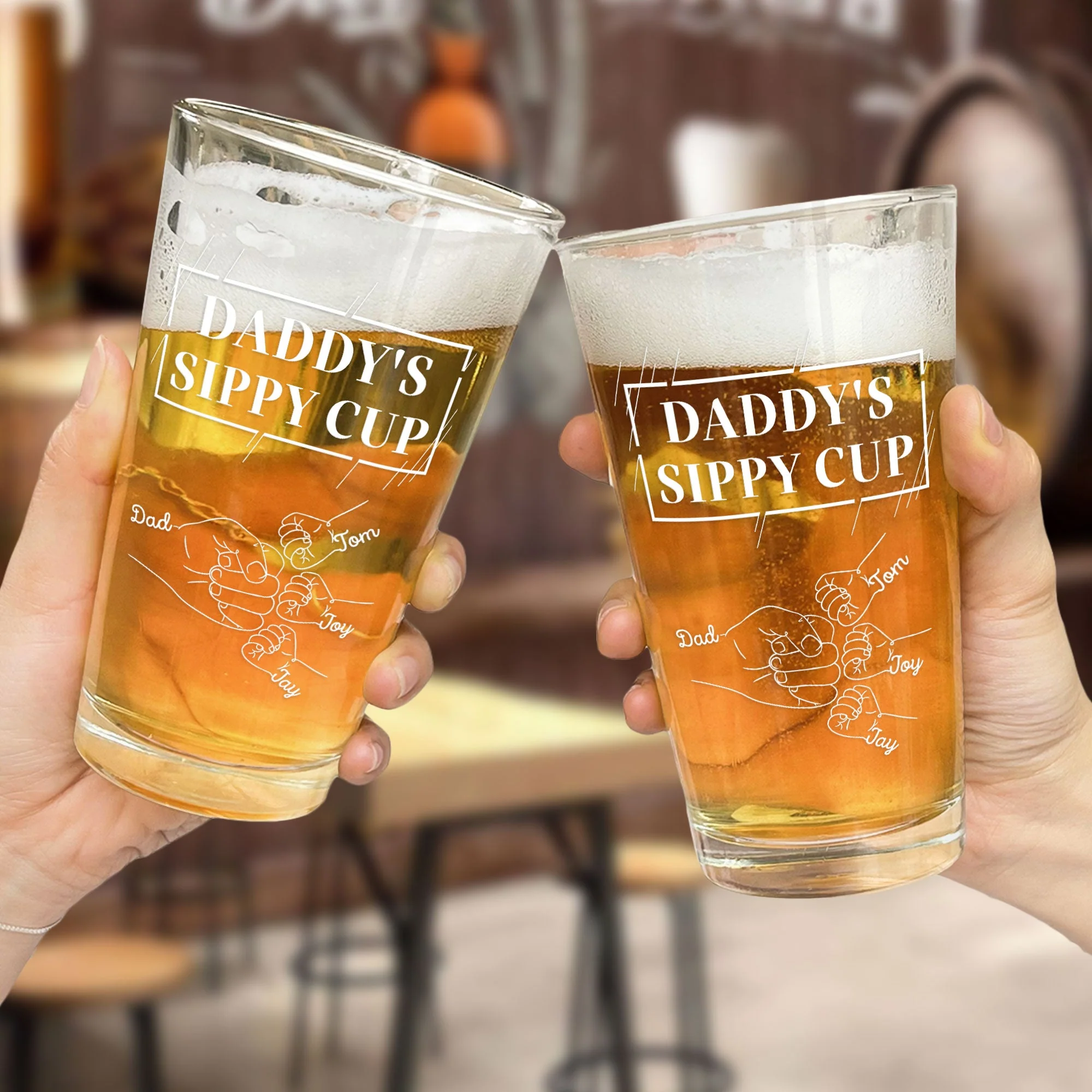 Daddy's Sippy Cup - Personalized Beer Glass - Image 2