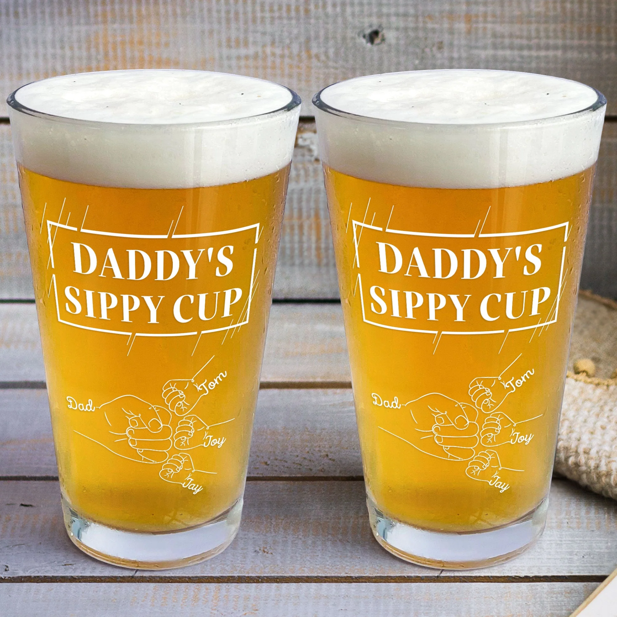 Daddy's Sippy Cup - Personalized Beer Glass - Image 3