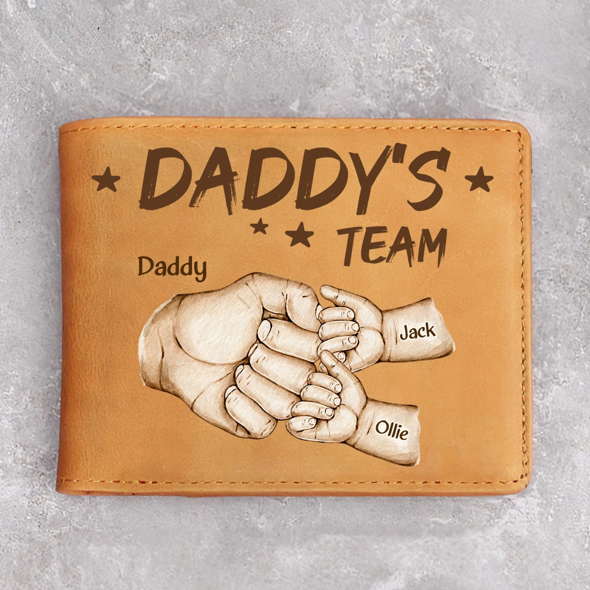 Daddy's Team - Personalized Leather Wallet - Image 2