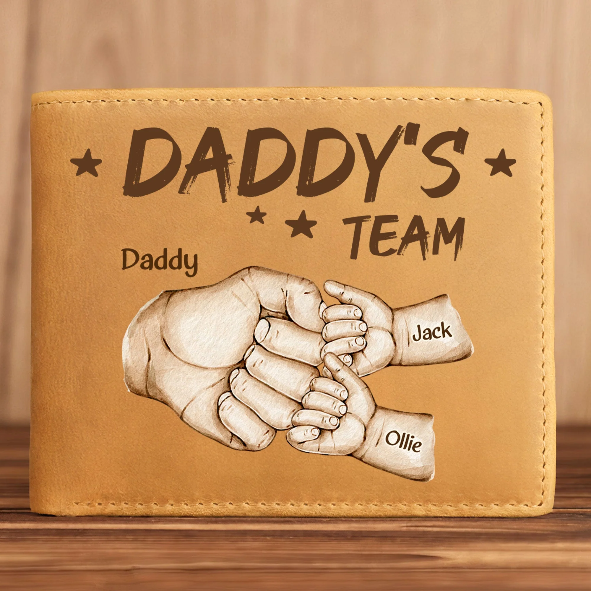 Daddy's Team - Personalized Leather Wallet - Image 4