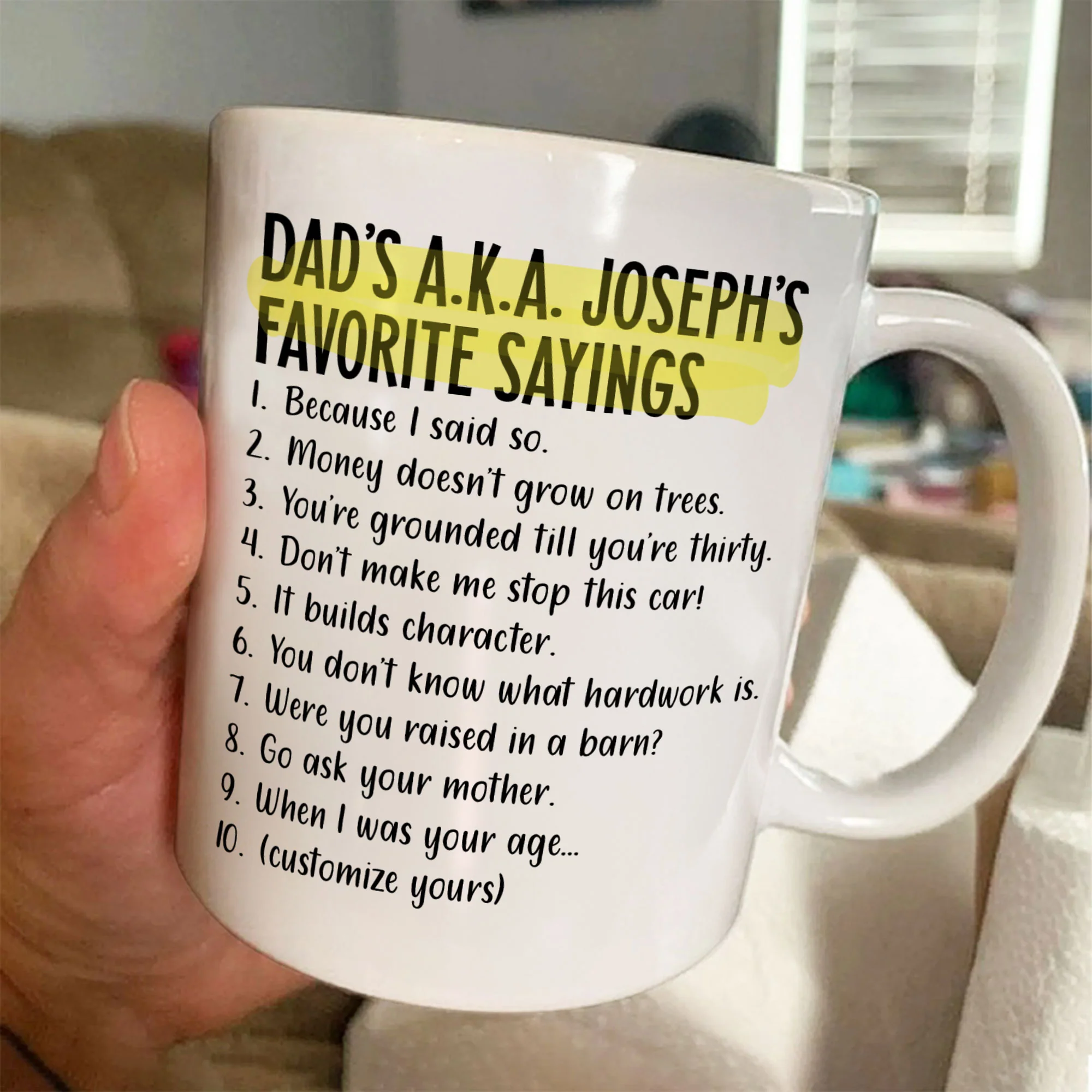 Dad's Favorite Sayings - Personalized Mug - Image 3