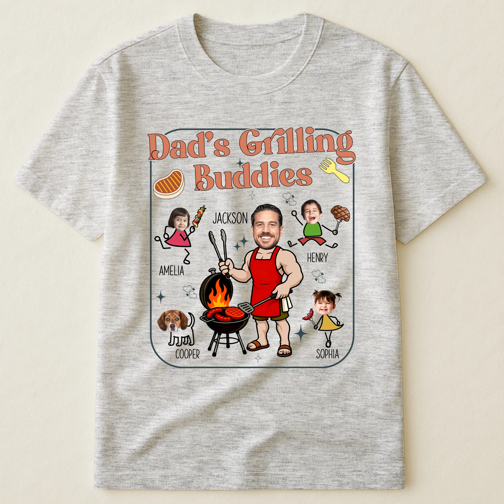 Dad's Grilling Buddies Funny Father's Day Gift For Dad, Husband - Personalized Shirt - Image 2