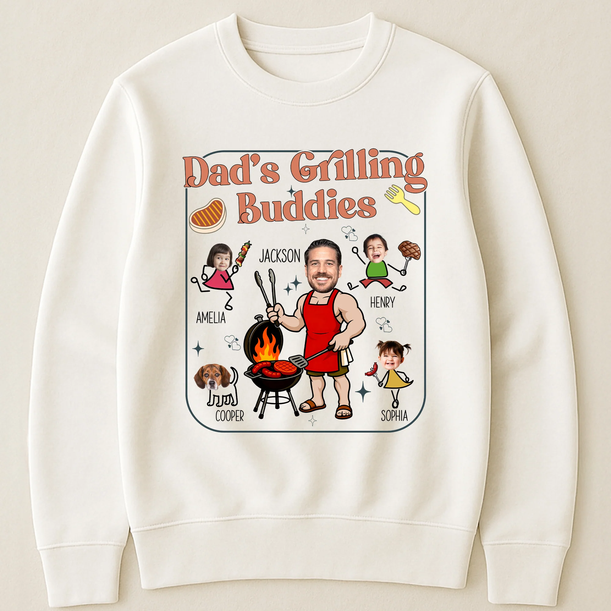 Dad's Grilling Buddies Funny Father's Day Gift For Dad, Husband - Personalized Shirt - Image 4