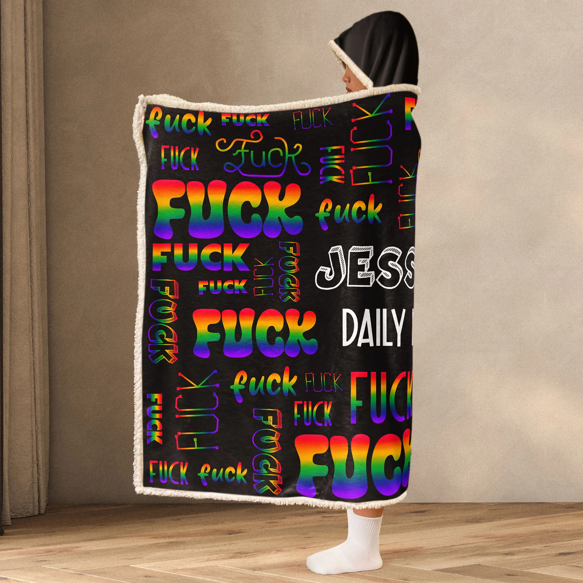 Daily Mantra - Personalized Wearable Blanket Hoodie - Image 3