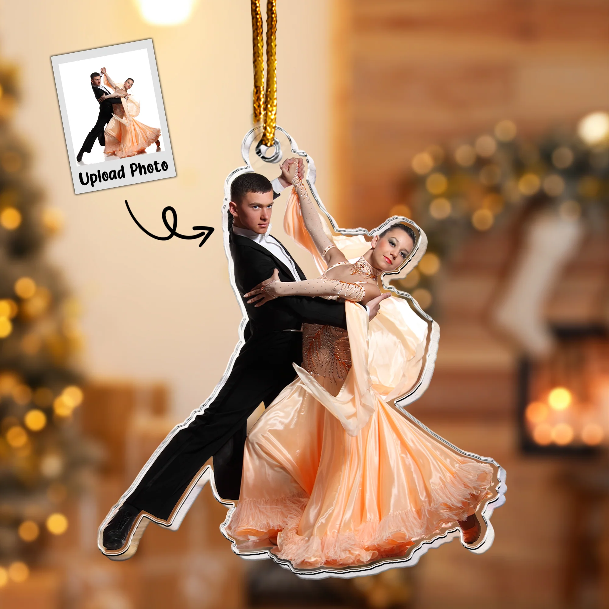Dance Ornaments - Ballroom Dance Xmas Decorations - Personalized Acrylic Photo Ornament - Image 4