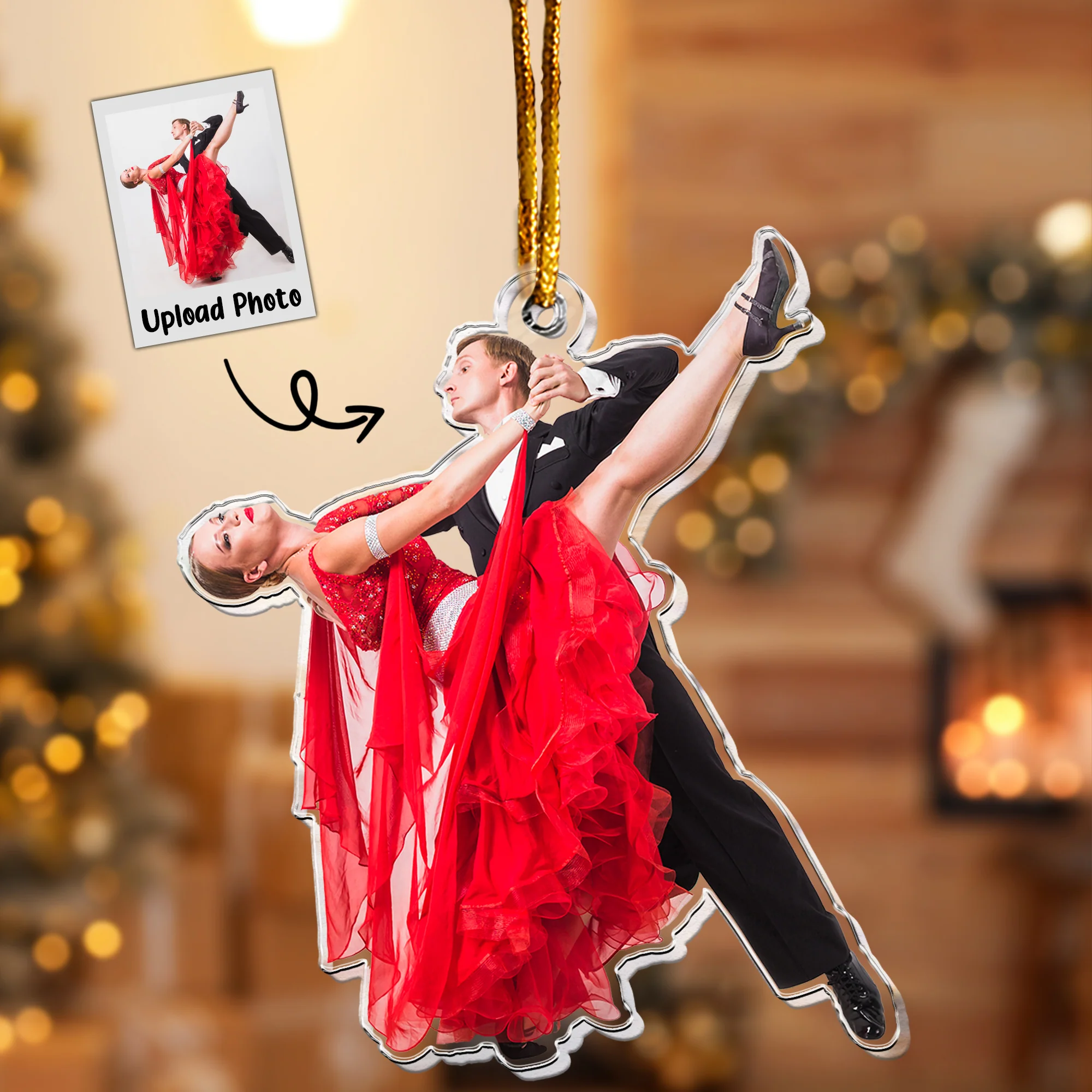 Dance Ornaments - Ballroom Dance Xmas Decorations - Personalized Acrylic Photo Ornament - Image 5