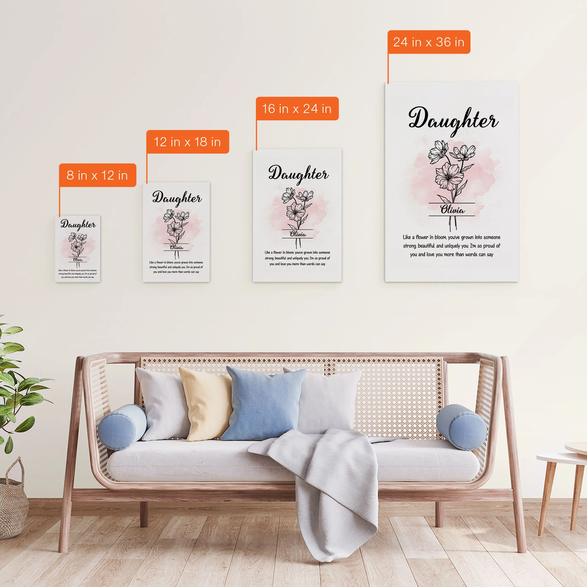 Daughter Like A Flower In Bloom - Personalized Poster/Canvas - Image 11