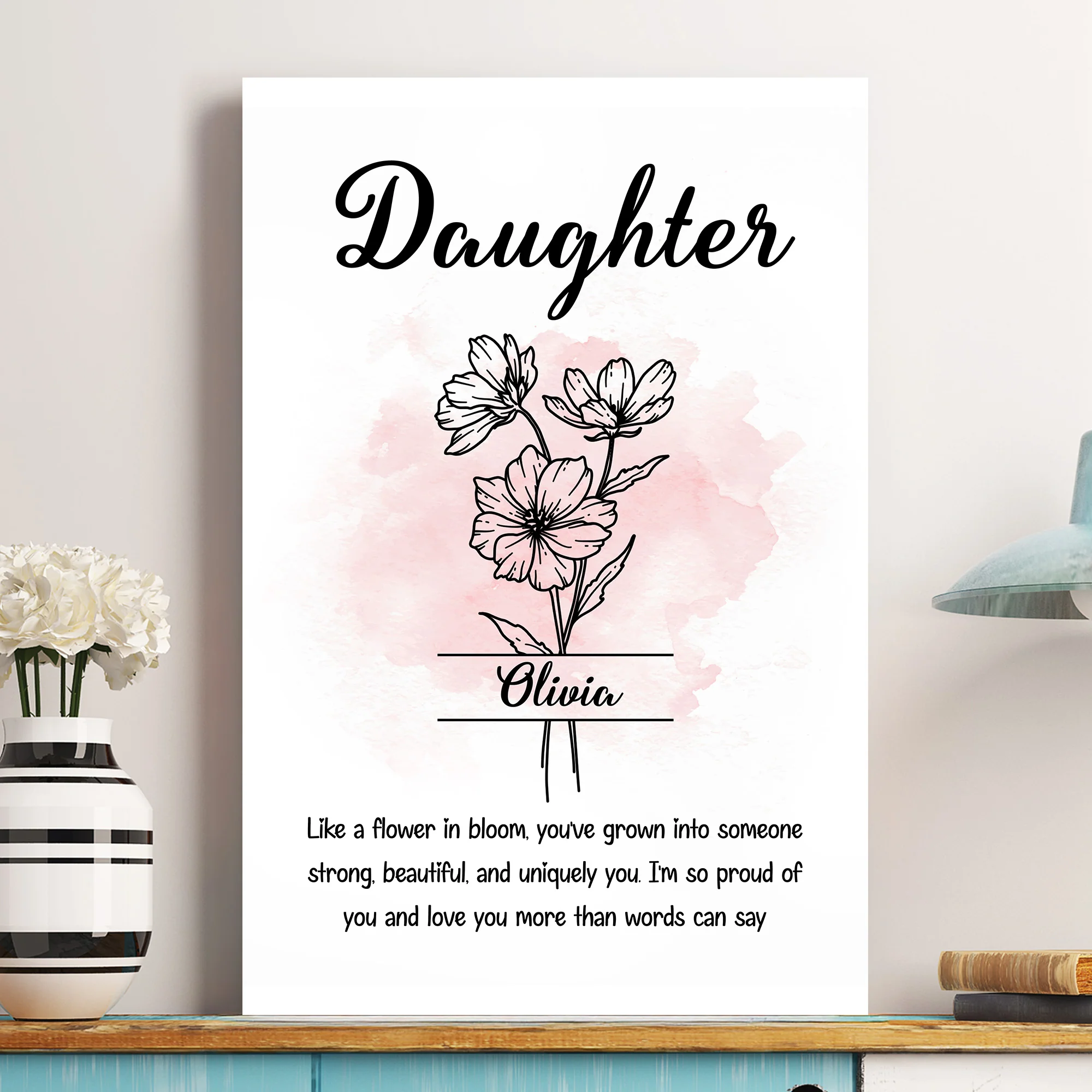Daughter Like A Flower In Bloom - Personalized Poster/Canvas - Image 4