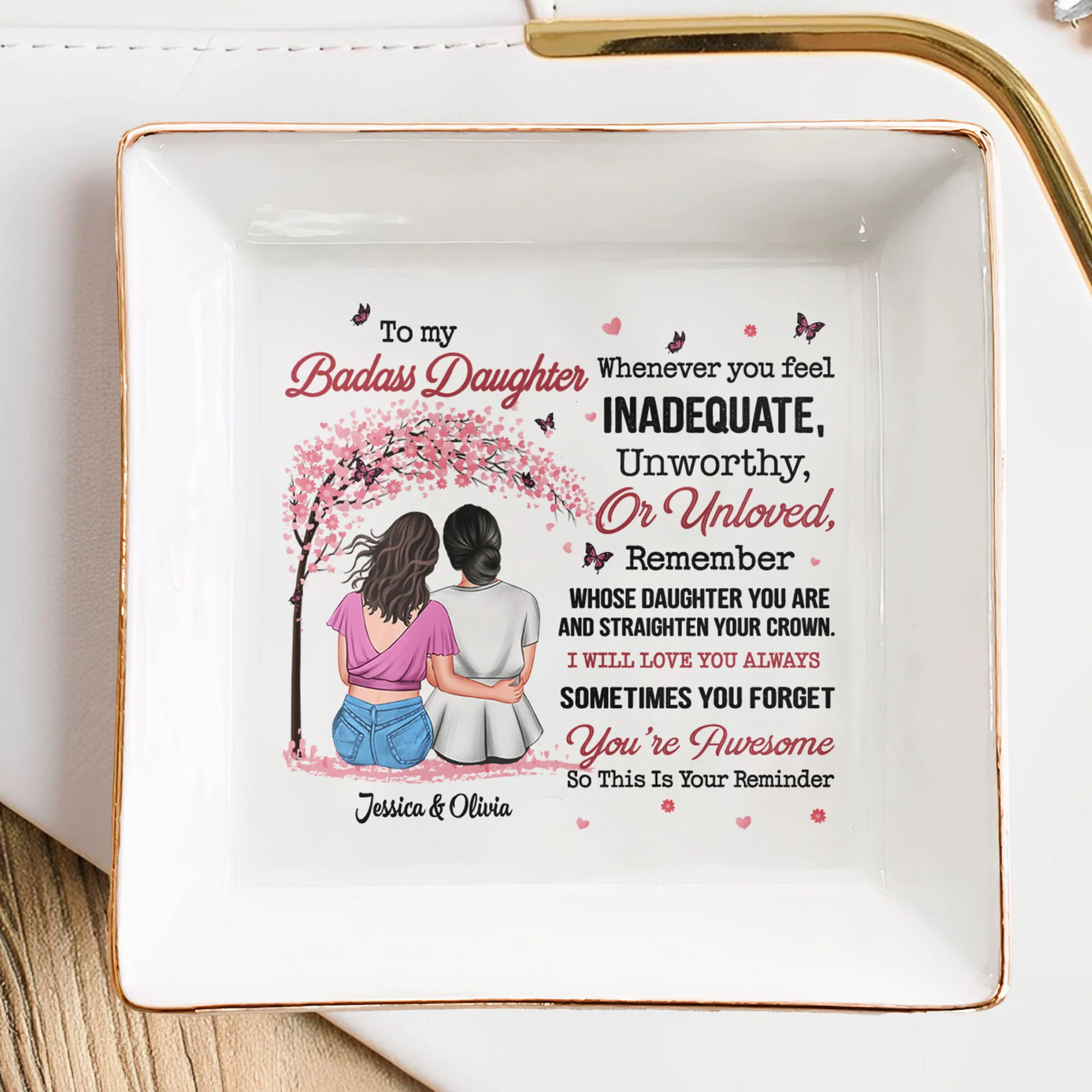 Daughter This Is Your Reminder - Tree Version - Personalized Jewelry Dish - Image 3