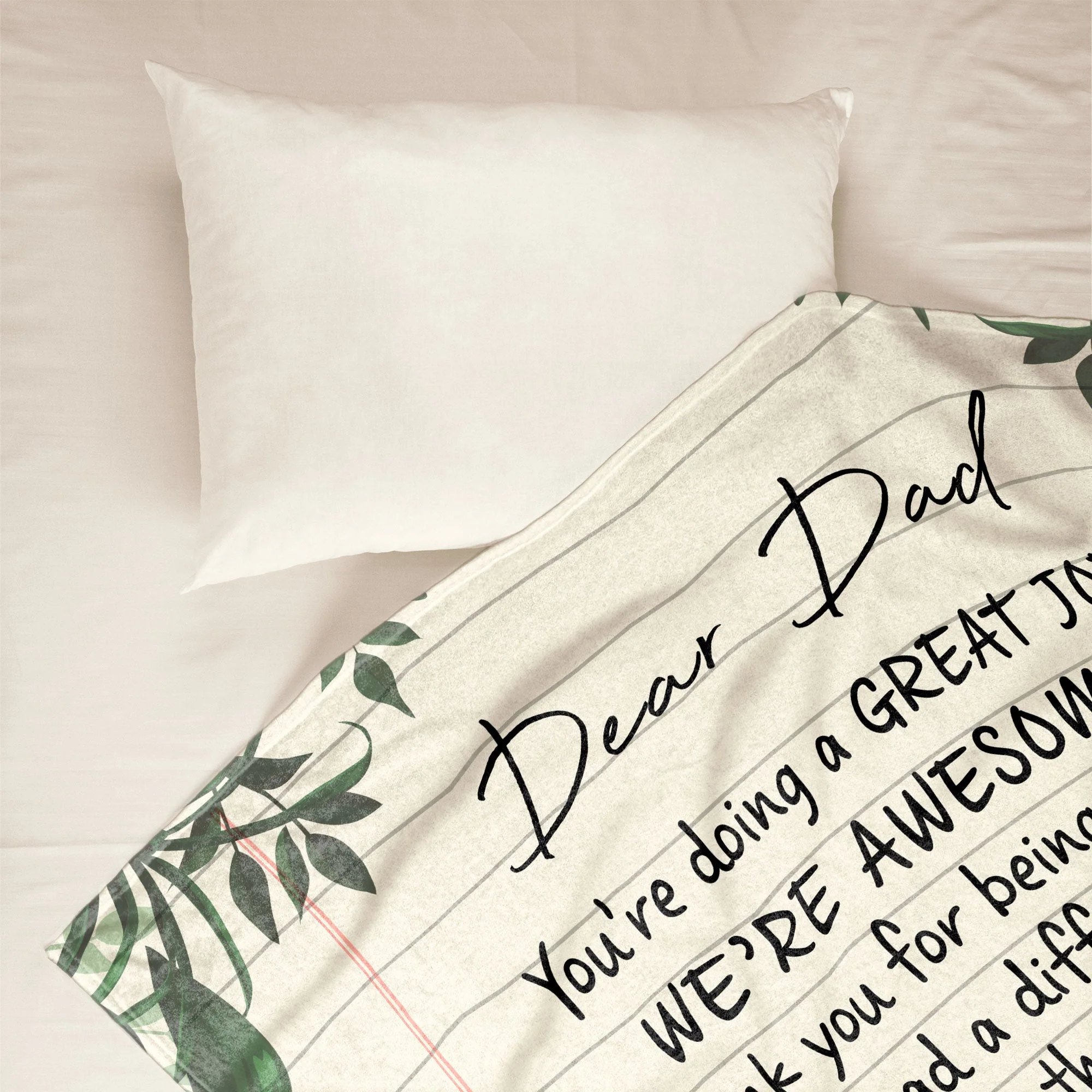 Dear Dad, Great Job, We're Awesome - Personalized Blanket - Image 2