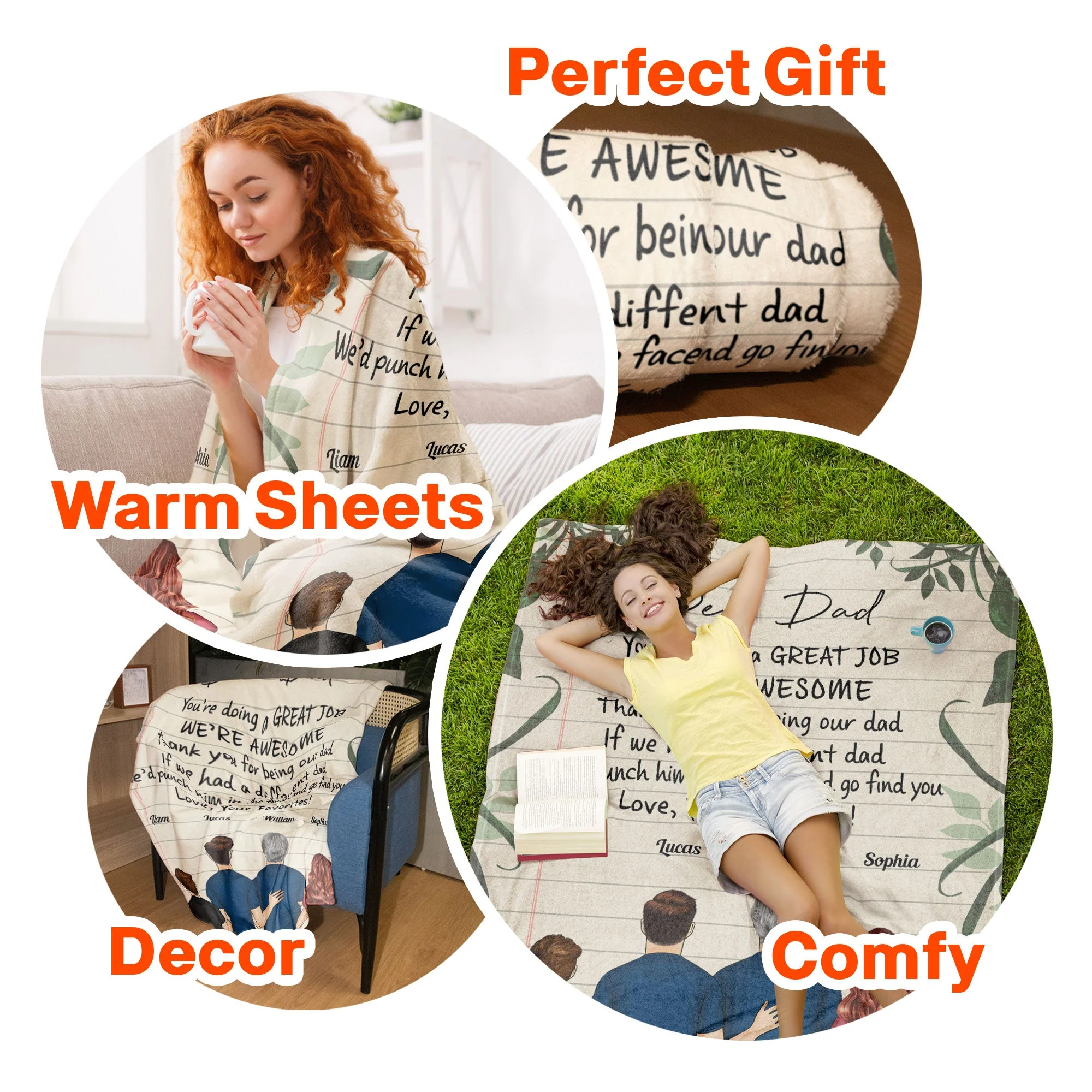 Dear Dad, Great Job, We're Awesome - Personalized Blanket - Image 7