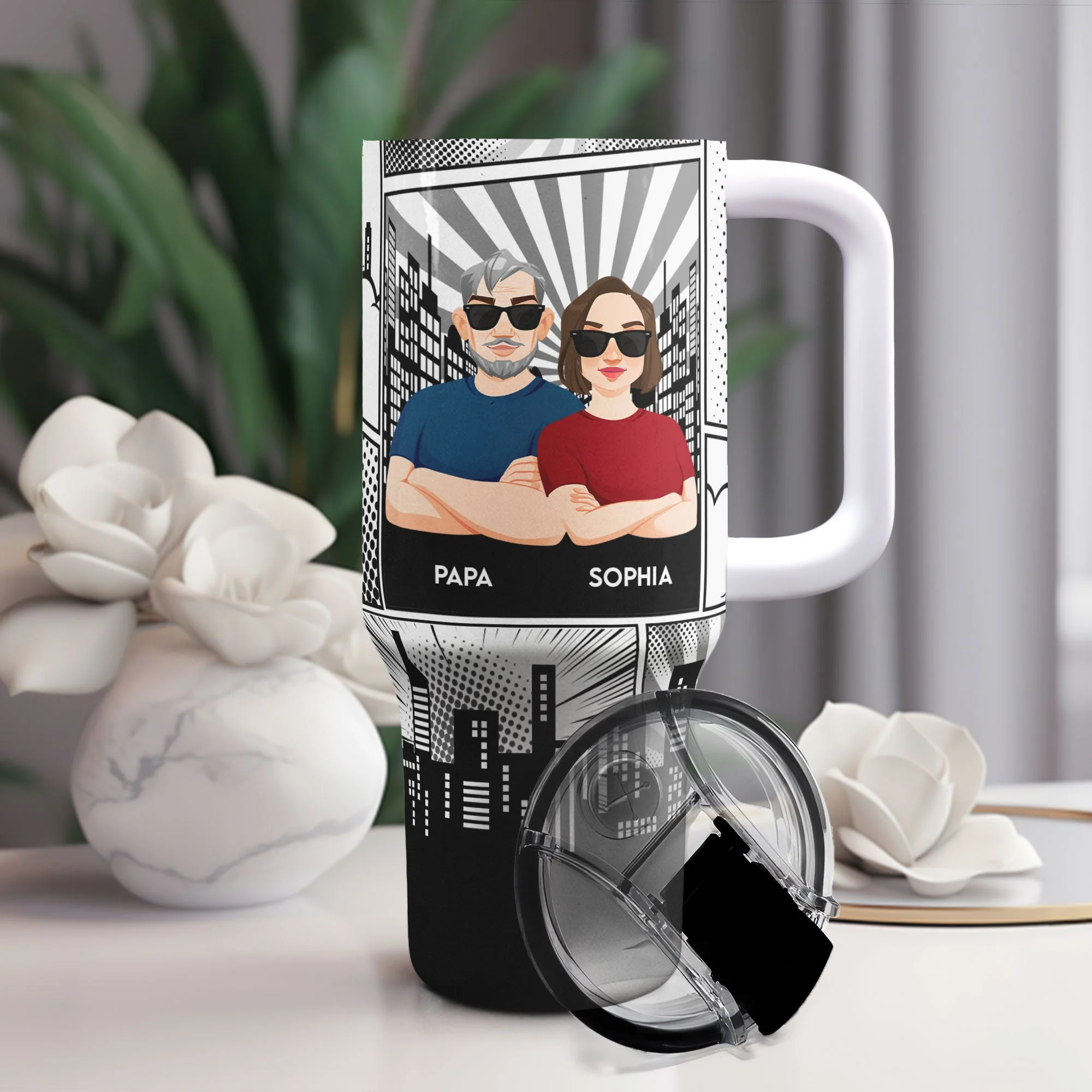 Dear Dad Great Job We're Awesome Thank You - Personalized 40oz Tumbler With Straw - Image 4