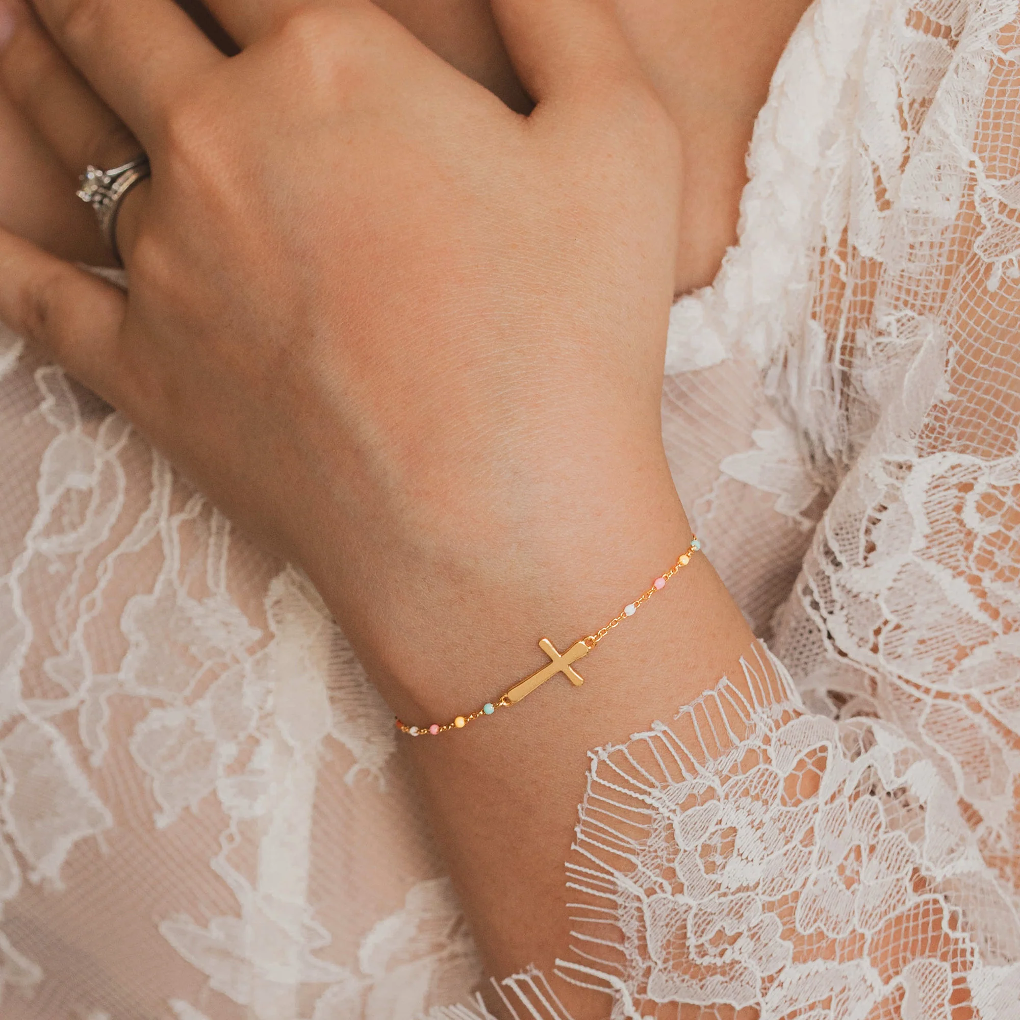 Dear Lord Bless This Beautiful Girl Protect Her - Cross Bracelet With Custom Card - Image 2