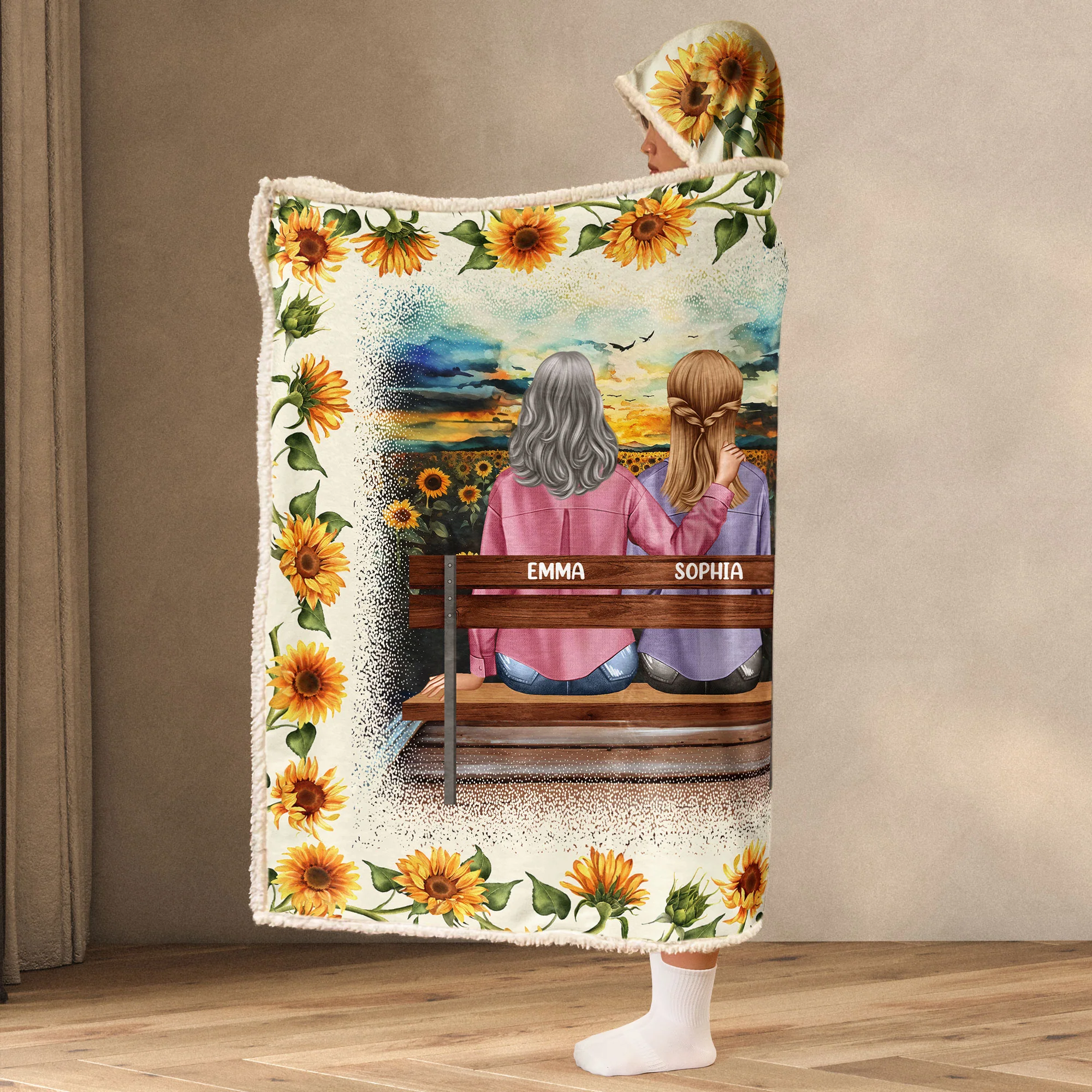 Dear Mom Consider It A Big Hug - Personalized Wearable Blanket Hoodie - Image 3