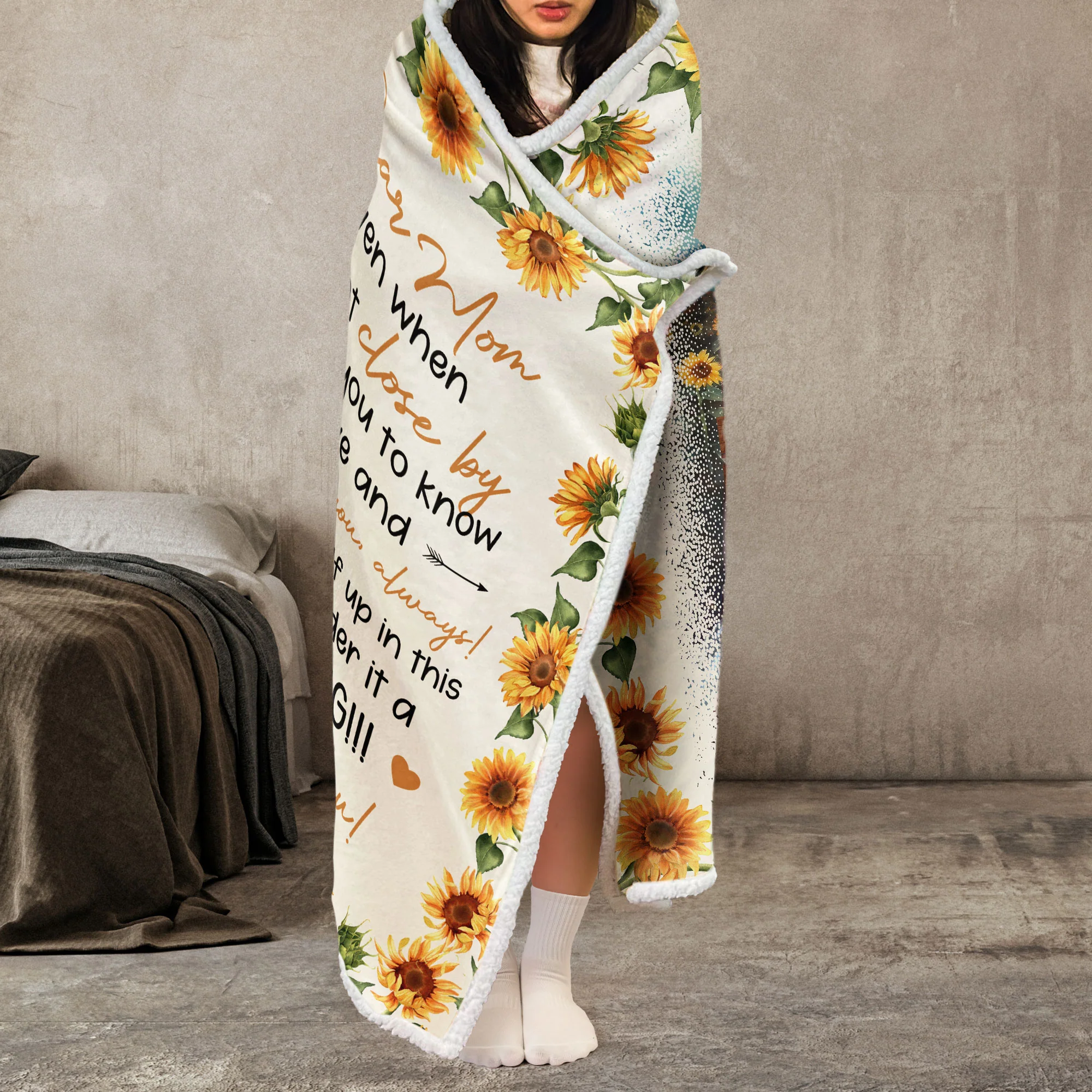 Dear Mom Consider It A Big Hug - Personalized Wearable Blanket Hoodie - Image 4