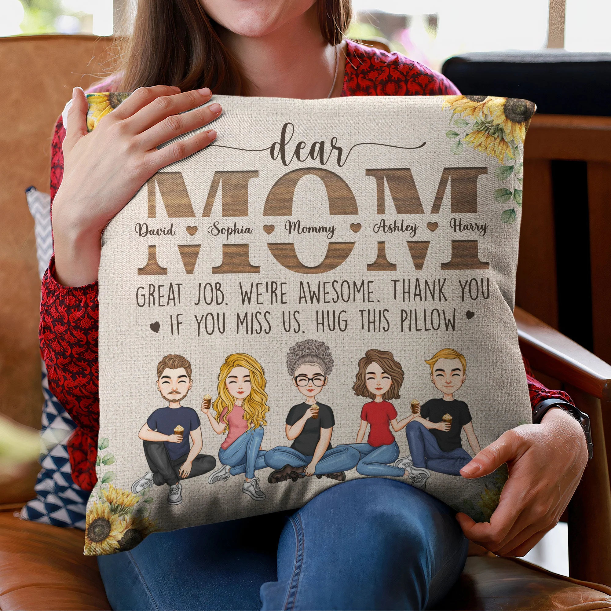 Dear Mom - Great Job - Personalized Pillow (Insert Included) - Mother's Day, Loving, Birthday Gift For Mom, Mother, Mama - Image 3