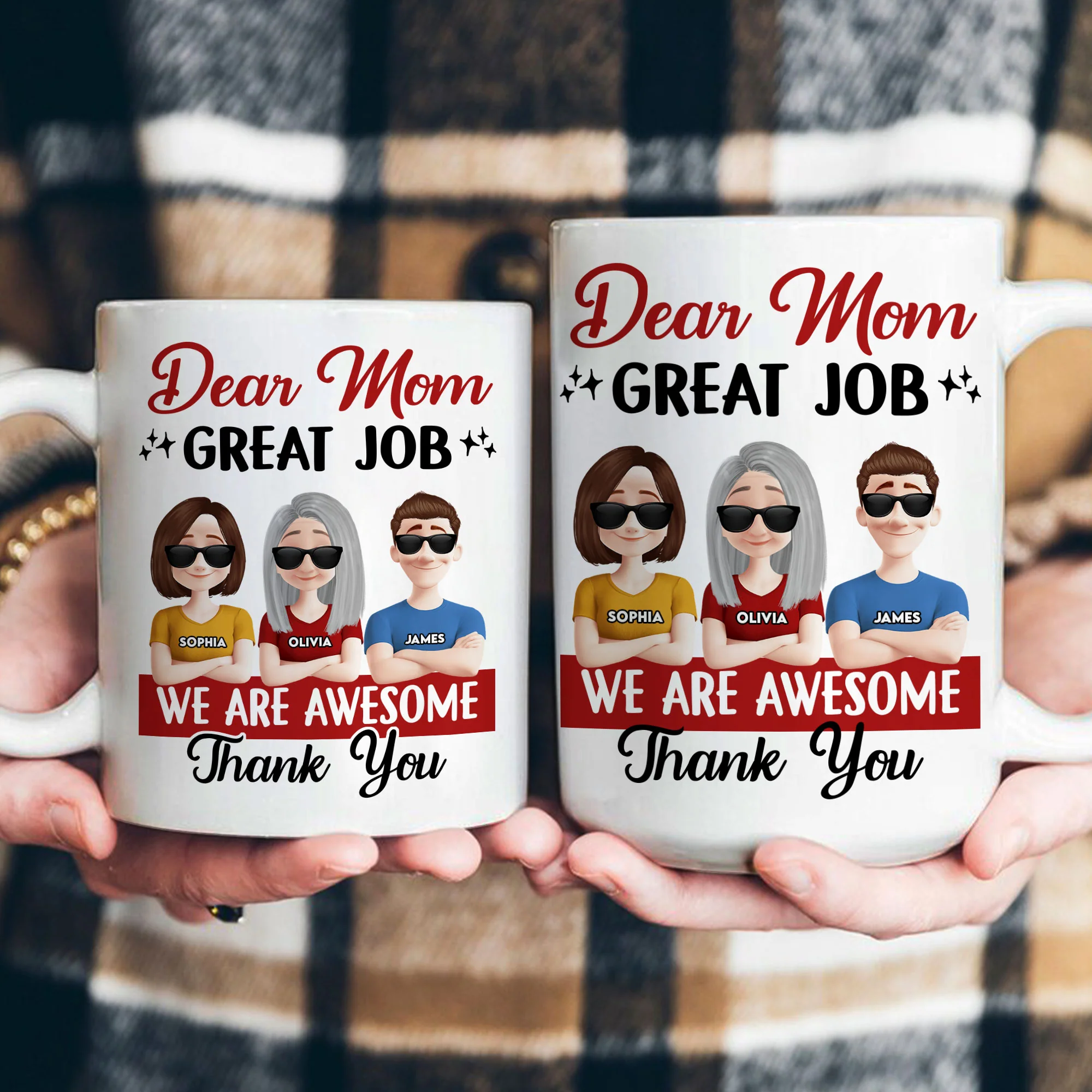 Dear Mom Great Job We Are Awesome Thank You - Personalized Mug - Image 3