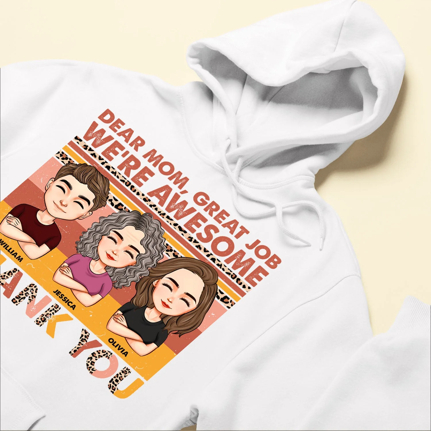 Dear Mom Great Job We're Awesome Leopard Retro - Personalized Shirt - Image 6