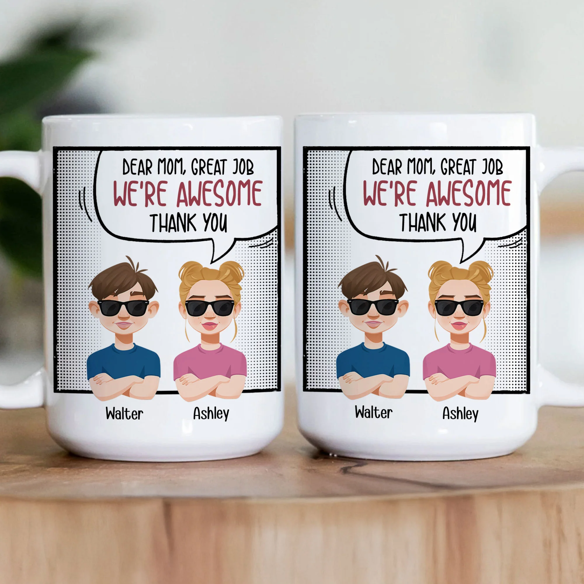 Dear Mom Great Job We're Awesome - Personalized Mug - Image 2