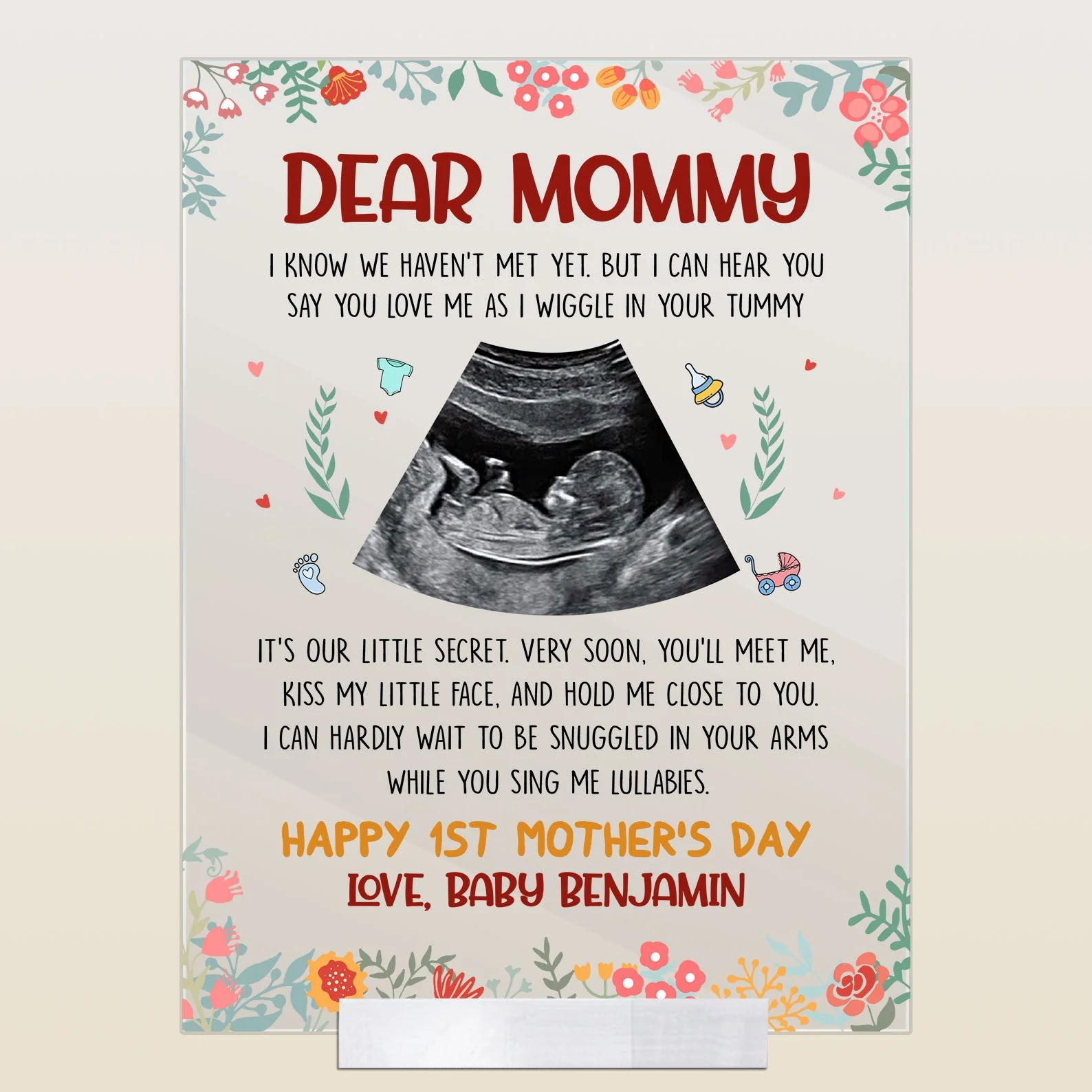Dear Mommy I Know We Haven't Met Yet - Personalized Acrylic Photo Plaque