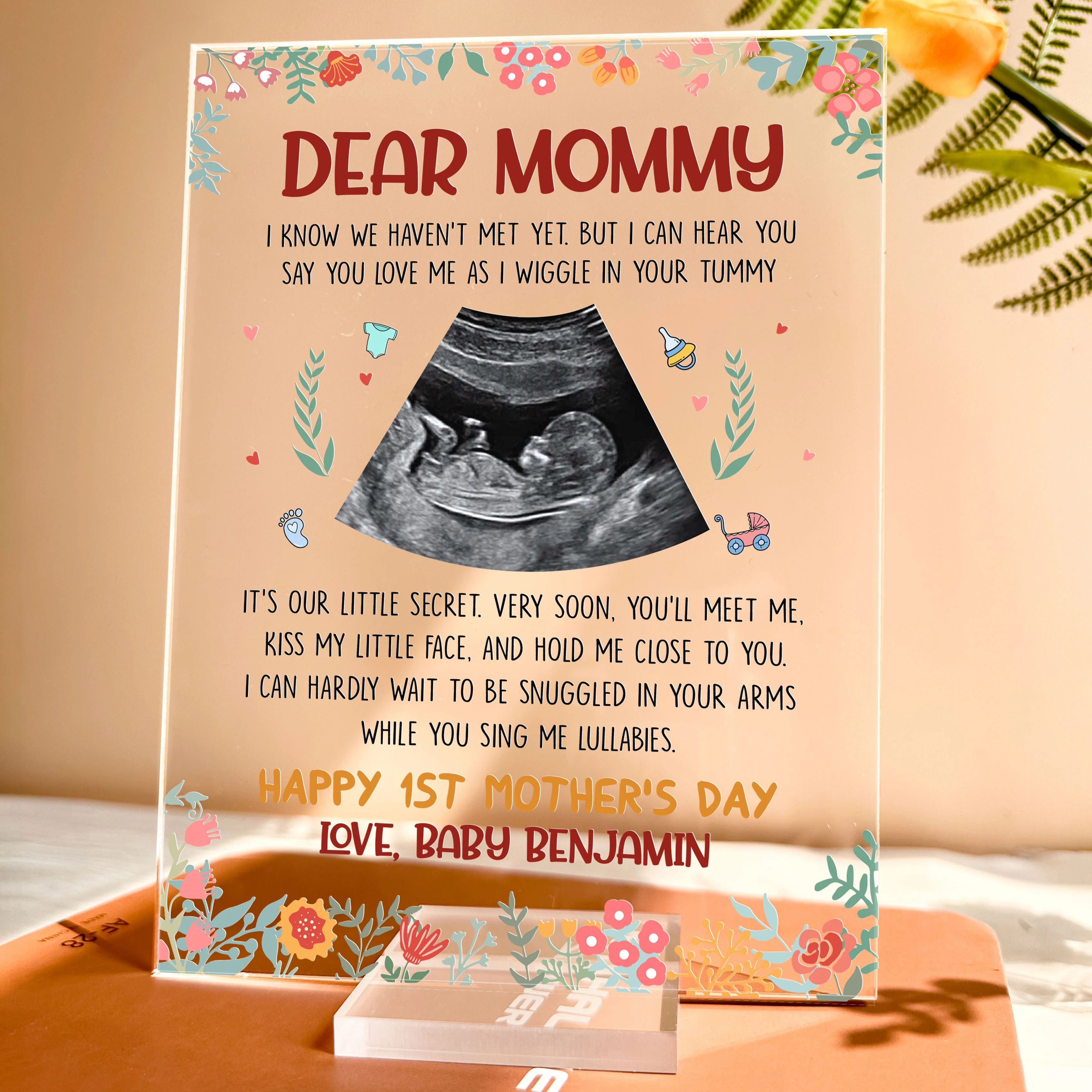 Dear Mommy I Know We Haven't Met Yet - Personalized Acrylic Photo Plaque - Image 4