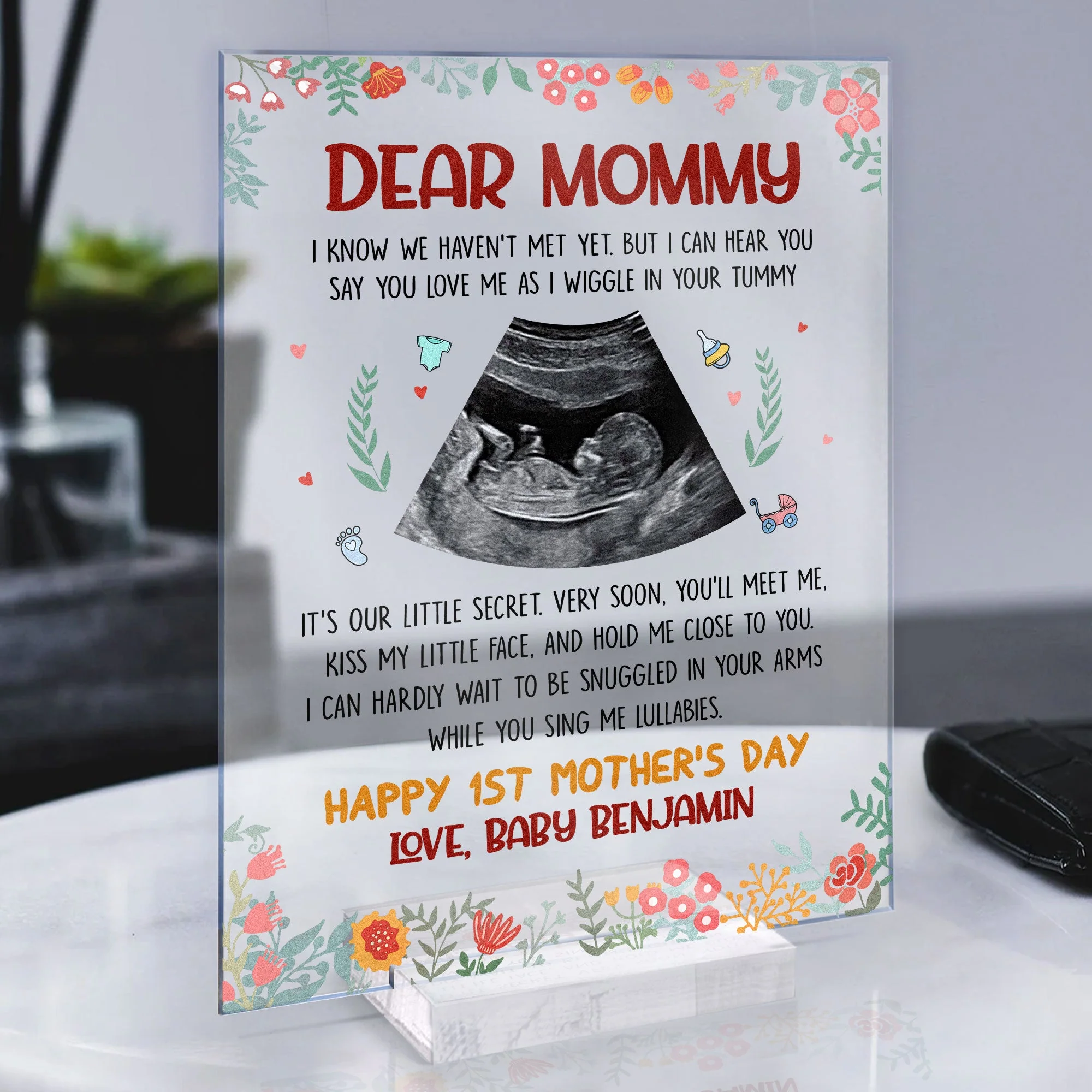 Dear Mommy I Know We Haven't Met Yet - Personalized Acrylic Photo Plaque - Image 5