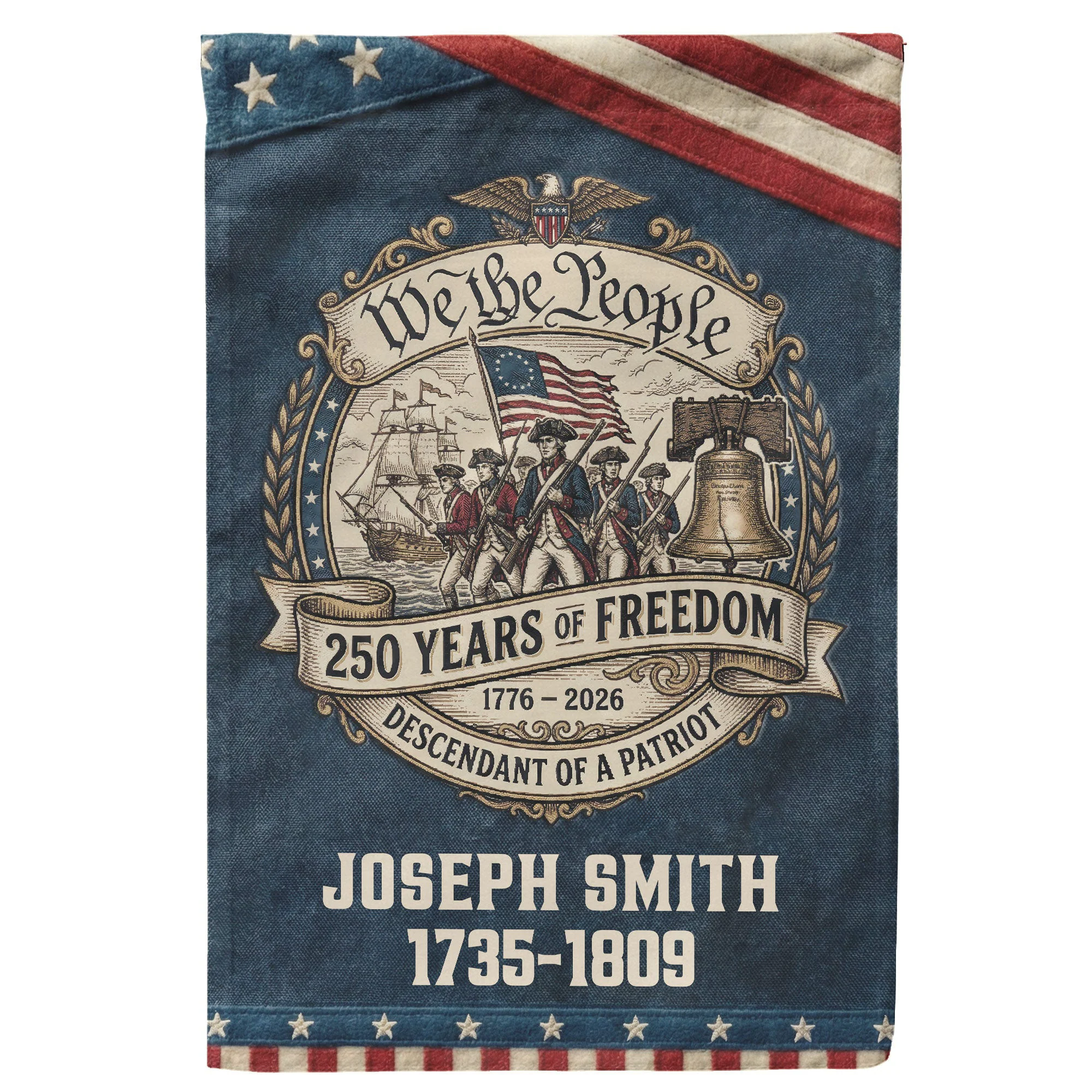 Descendant Of A Patriot Customized Ancestor - Personalized Flag - Image 2